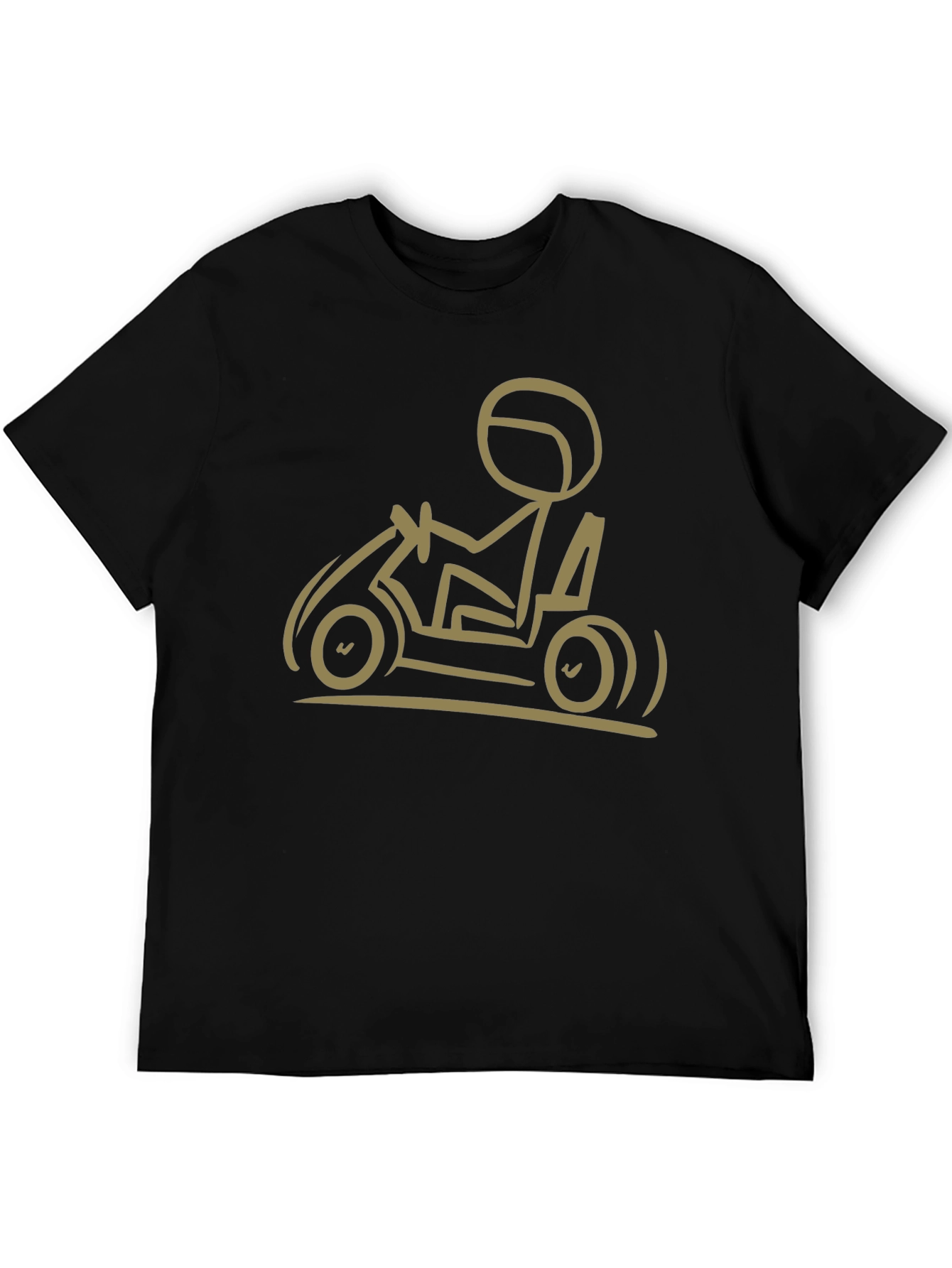 Black Go-Karting T-Shirt: Stick Figure Racer Tee view 5