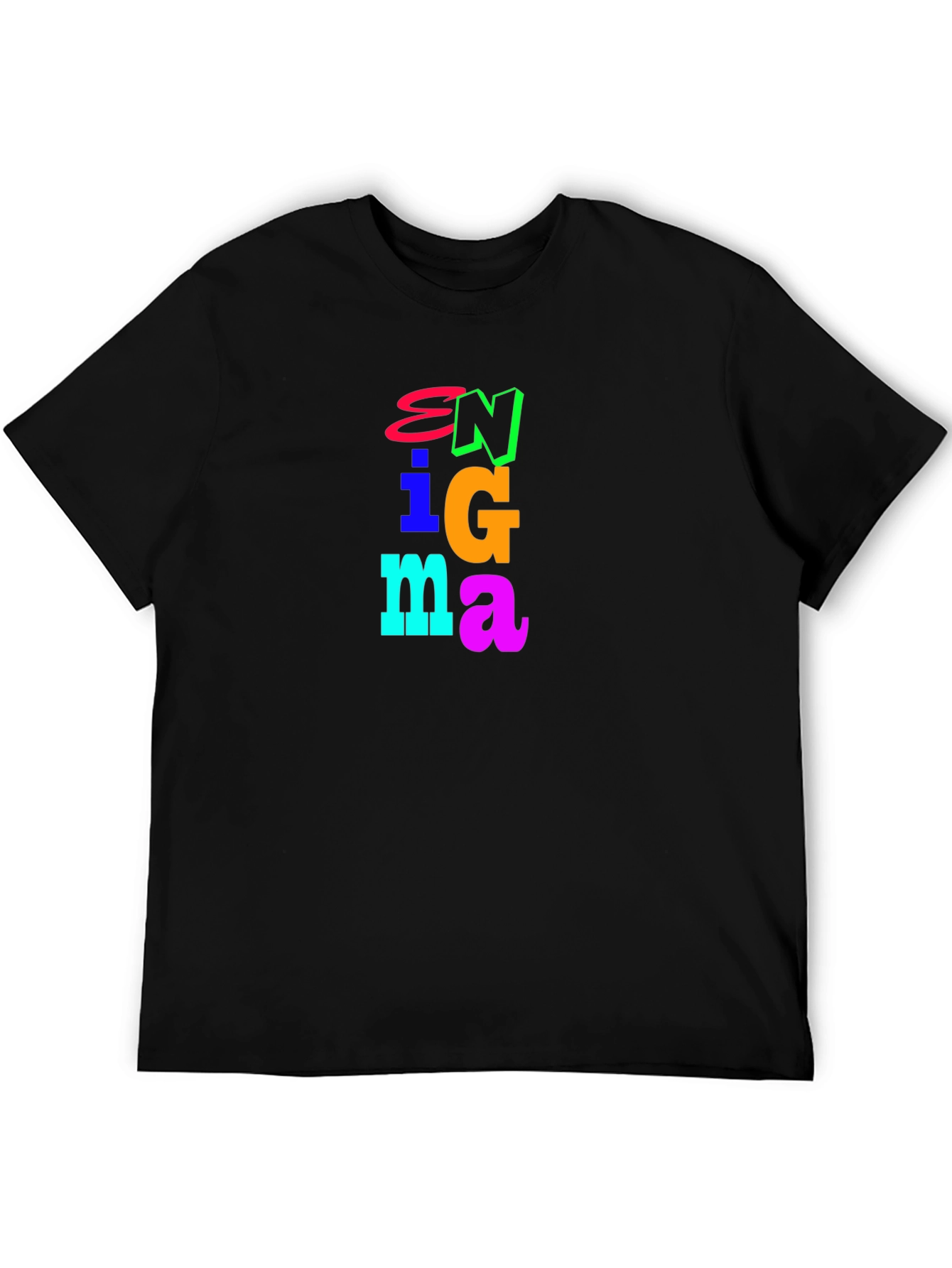 Black Enigma Graphic Tee - Bold Colorful Design view 5