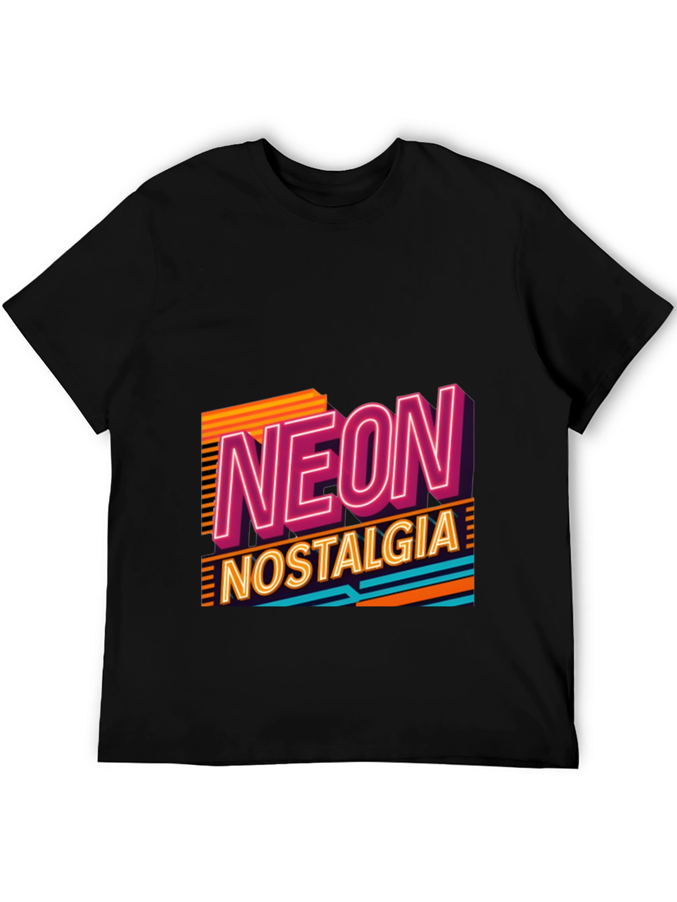 Black Retro Neon Nostalgia Graphic Tee view 5