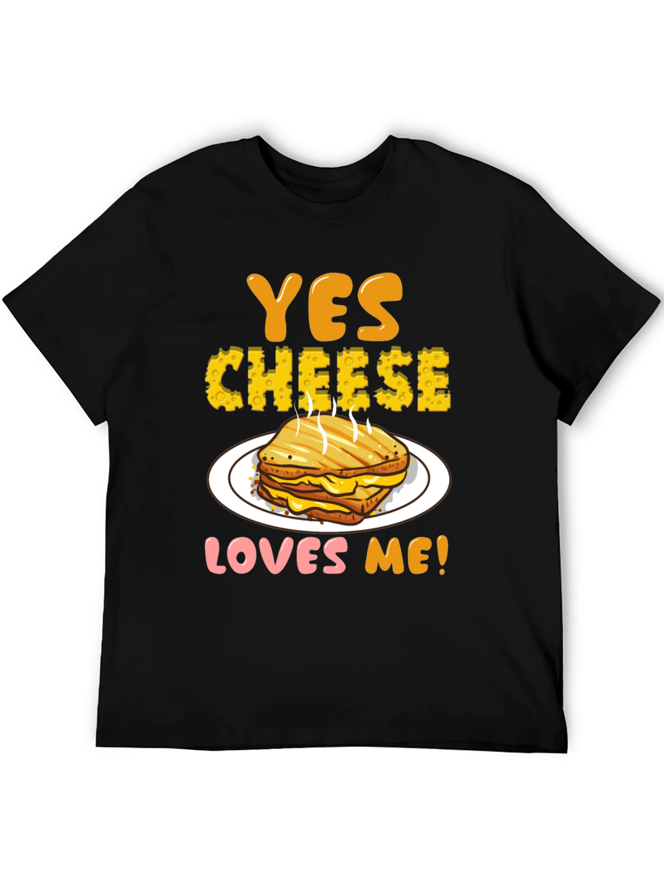 Yes Cheese Loves Me T-Shirt, Grilled Cheese Graphic Tee - 5