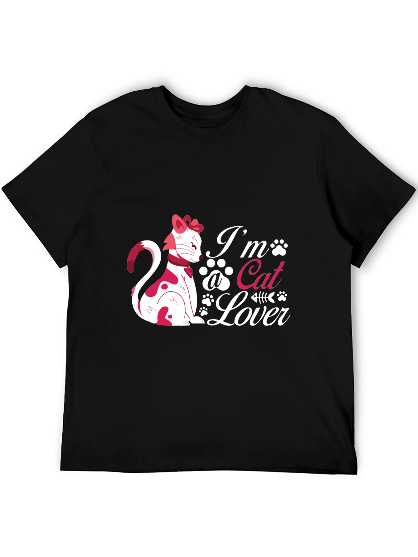 Black I'm a Cat Lover Black T-Shirt view 5