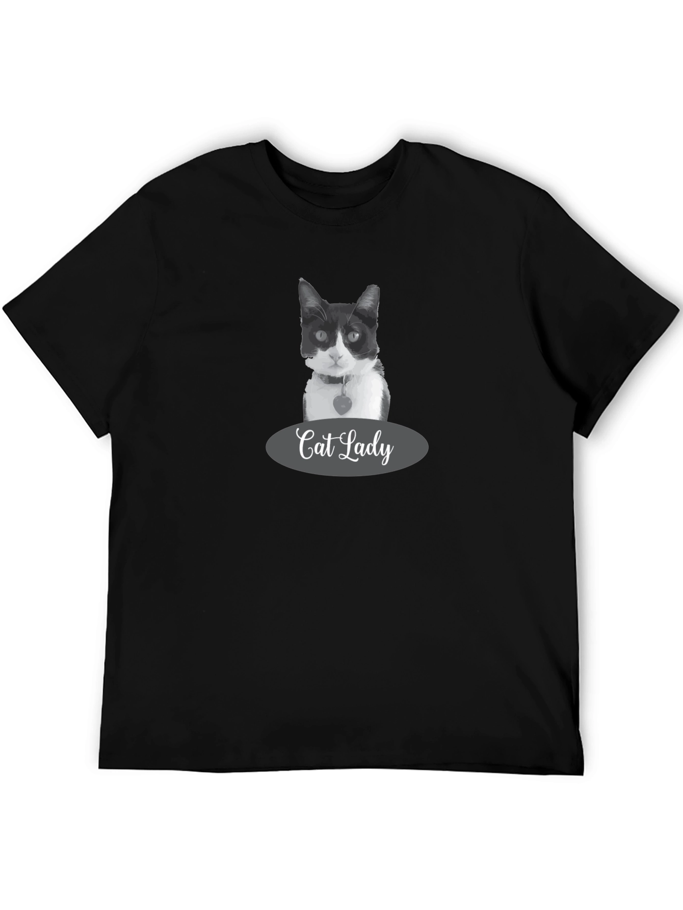 Black Cat Lady Black T-Shirt - Stylish Pet Lover Apparel view 5
