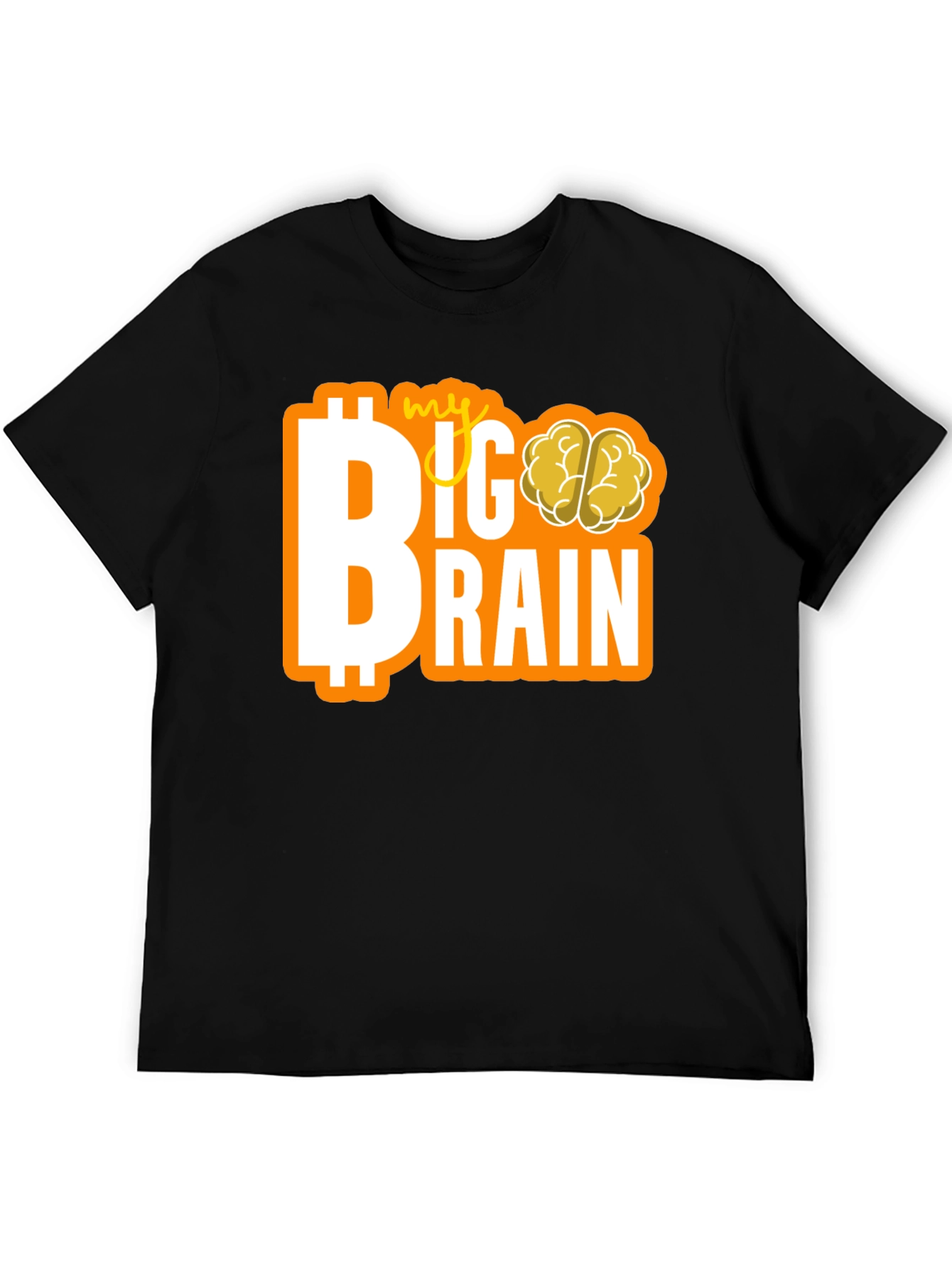 Black My Big Brain Tee - Crypto Investor Genius T-Shirt view 5