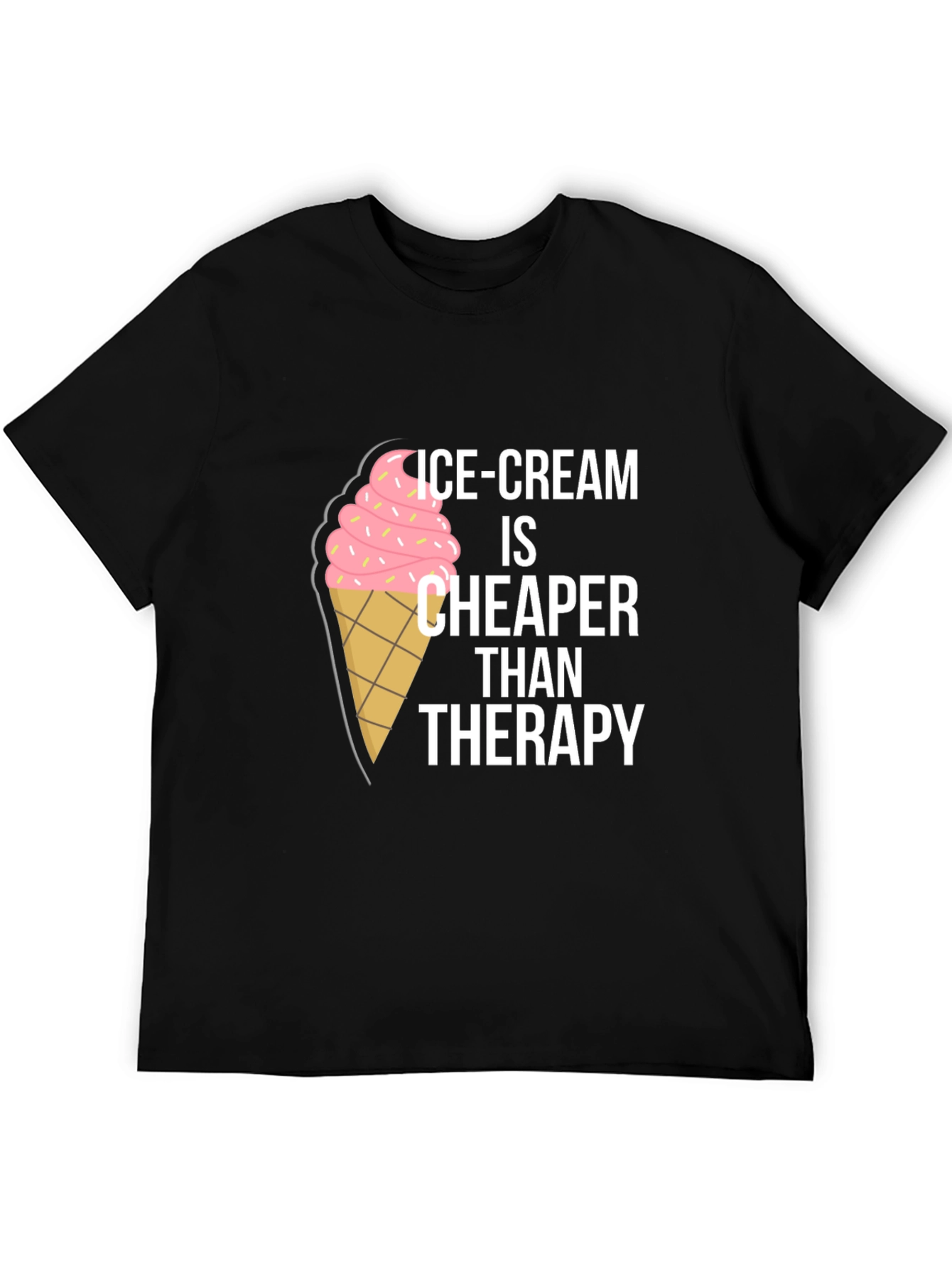 Black Ice Cream Cheaper Than Therapy Graphic Tee view 5