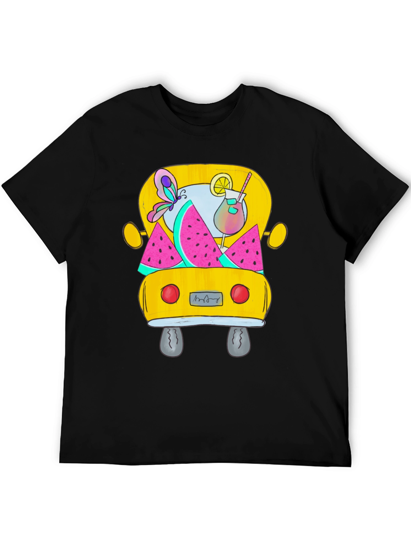 Summer Bus Graphic Tee - Men's Black T-Shirt - 5