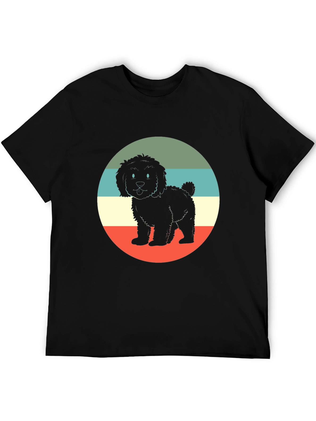 Black Retro Dog T-Shirt - Vintage Style Pup Tee view 5