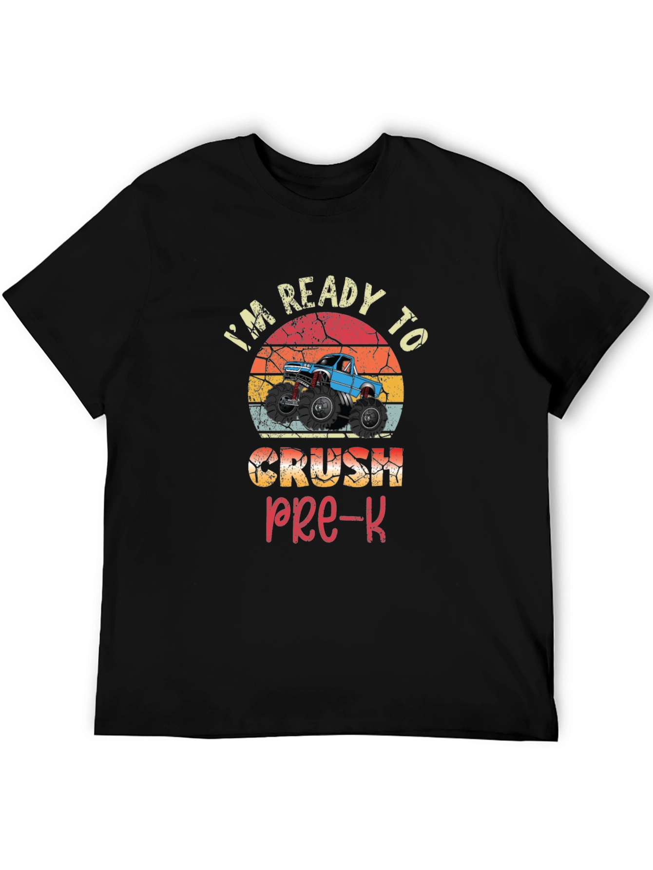 Black Ready To Crush Pre-K Monster Truck T-Shirt view 5