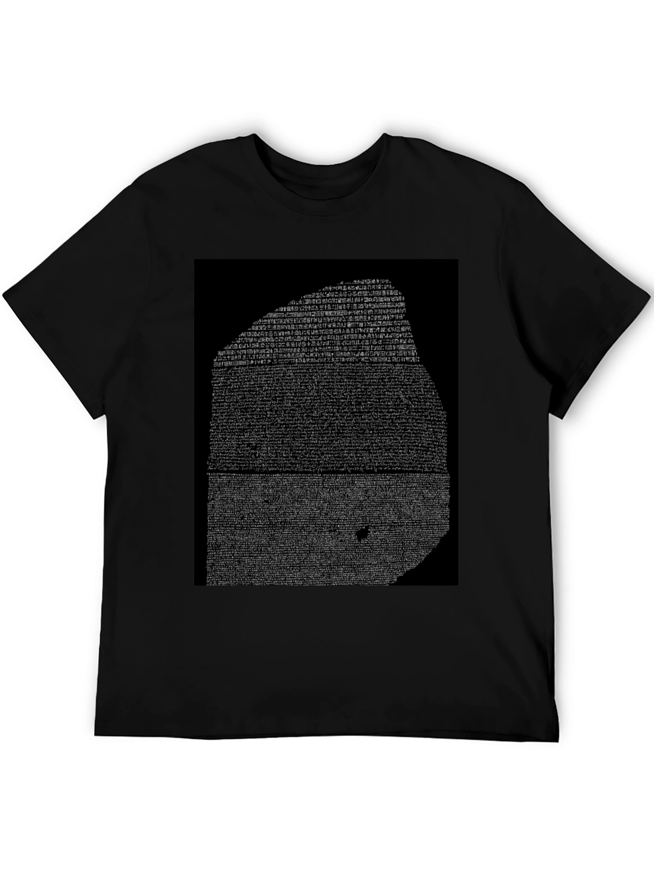 Black Rosetta Stone Graphic Tee - Black Cotton T-Shirt view 5