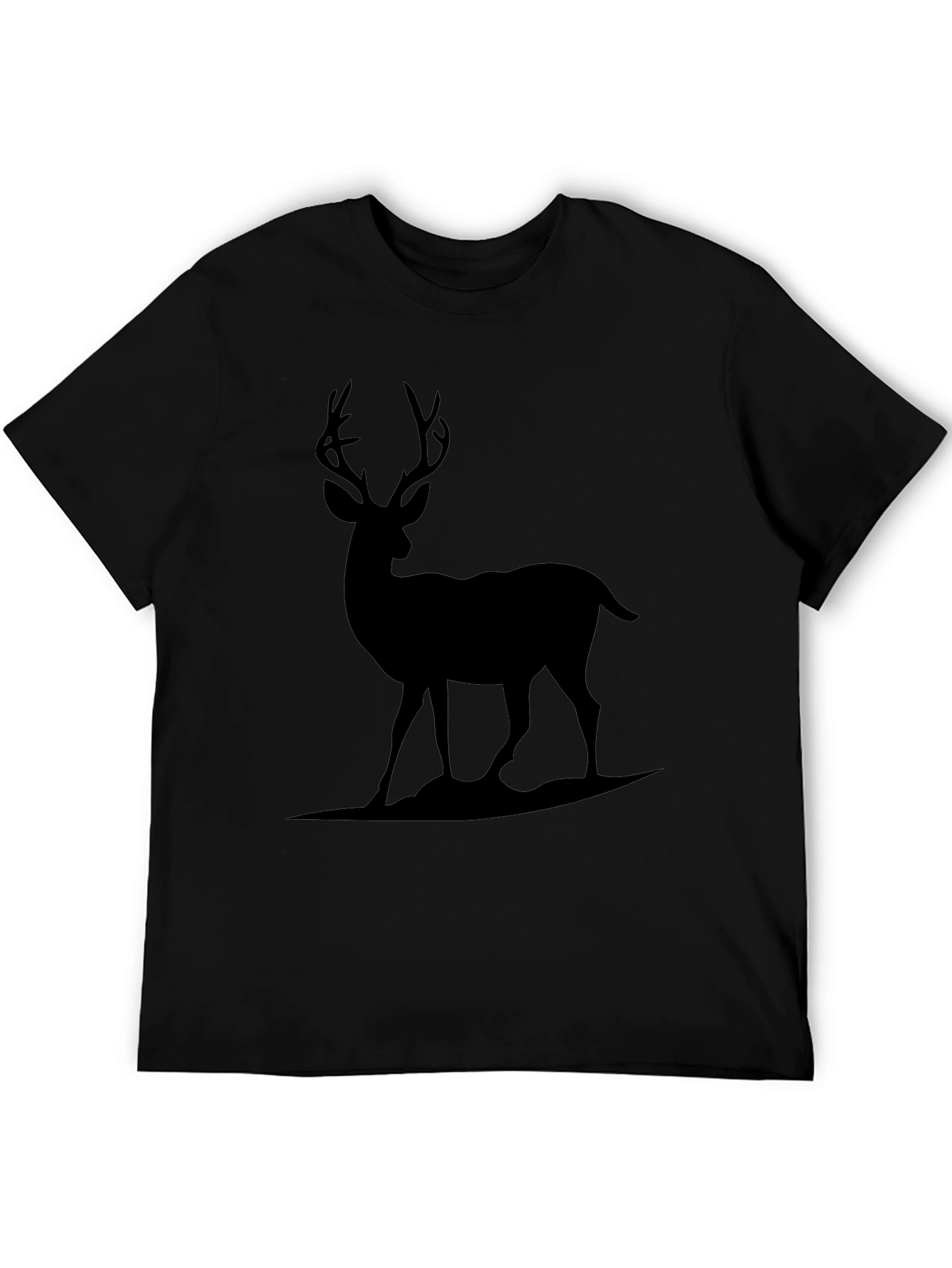 Black Deer Graphic Print Crew Neck Tee view 5