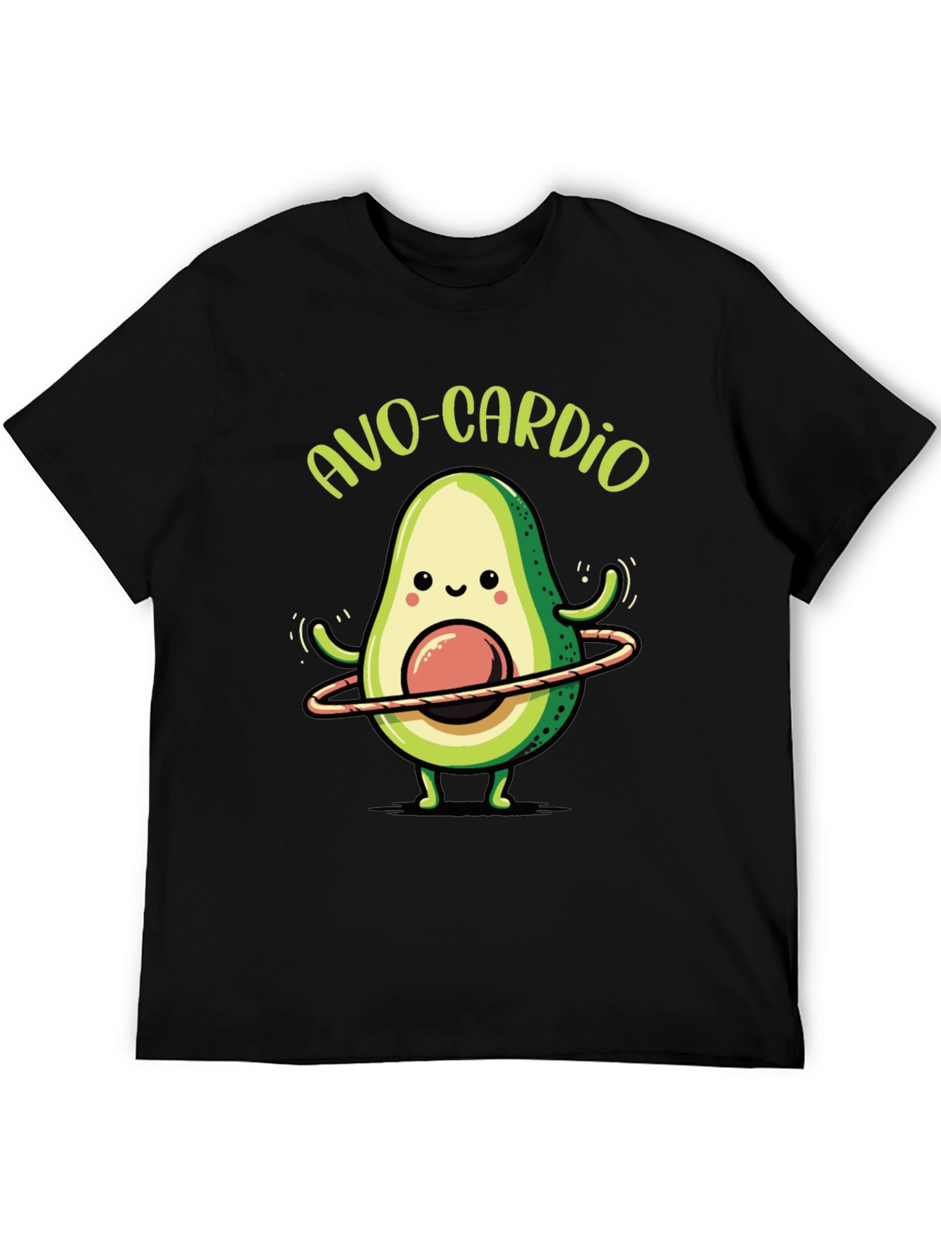 Black Avo-Cardio Black T-Shirt - Avocado Fitness Tee view 5