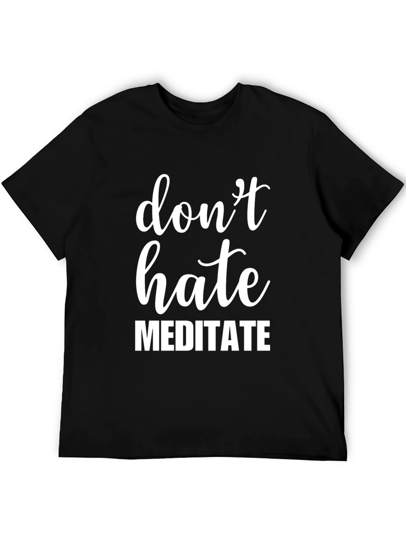 Black Don't Hate Meditate Graphic Tee - Men's Black T-Shirt view 5