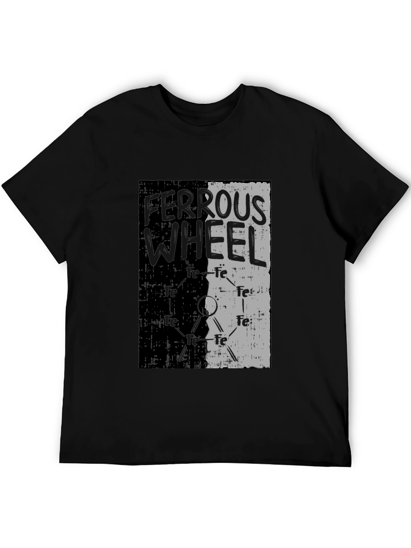 Black Ferrous Wheel Graphic Tee - Black Cotton Blend view 5