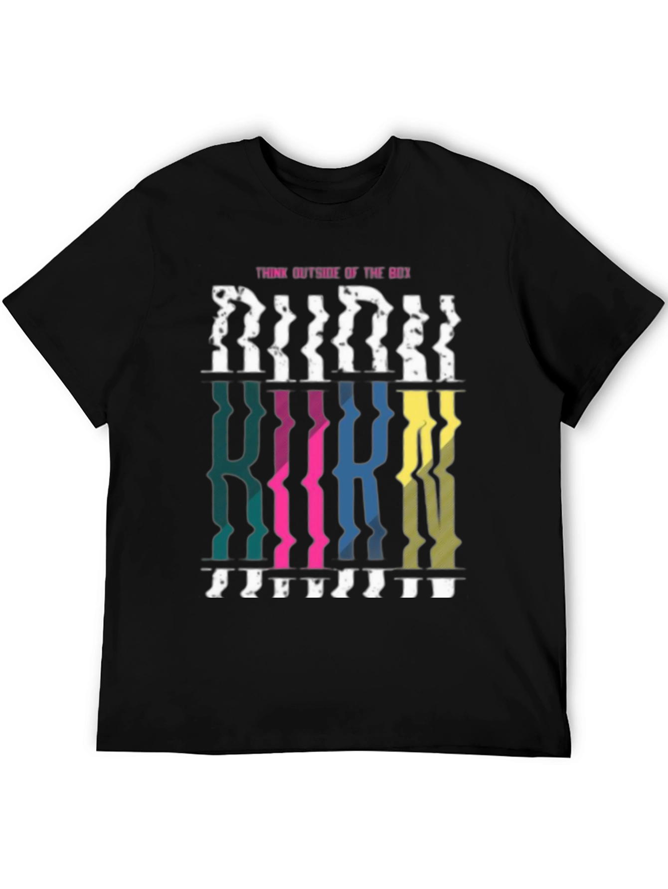 Black Think Outside the Box Graphic Tee - Unique Design T-Shirt view 5