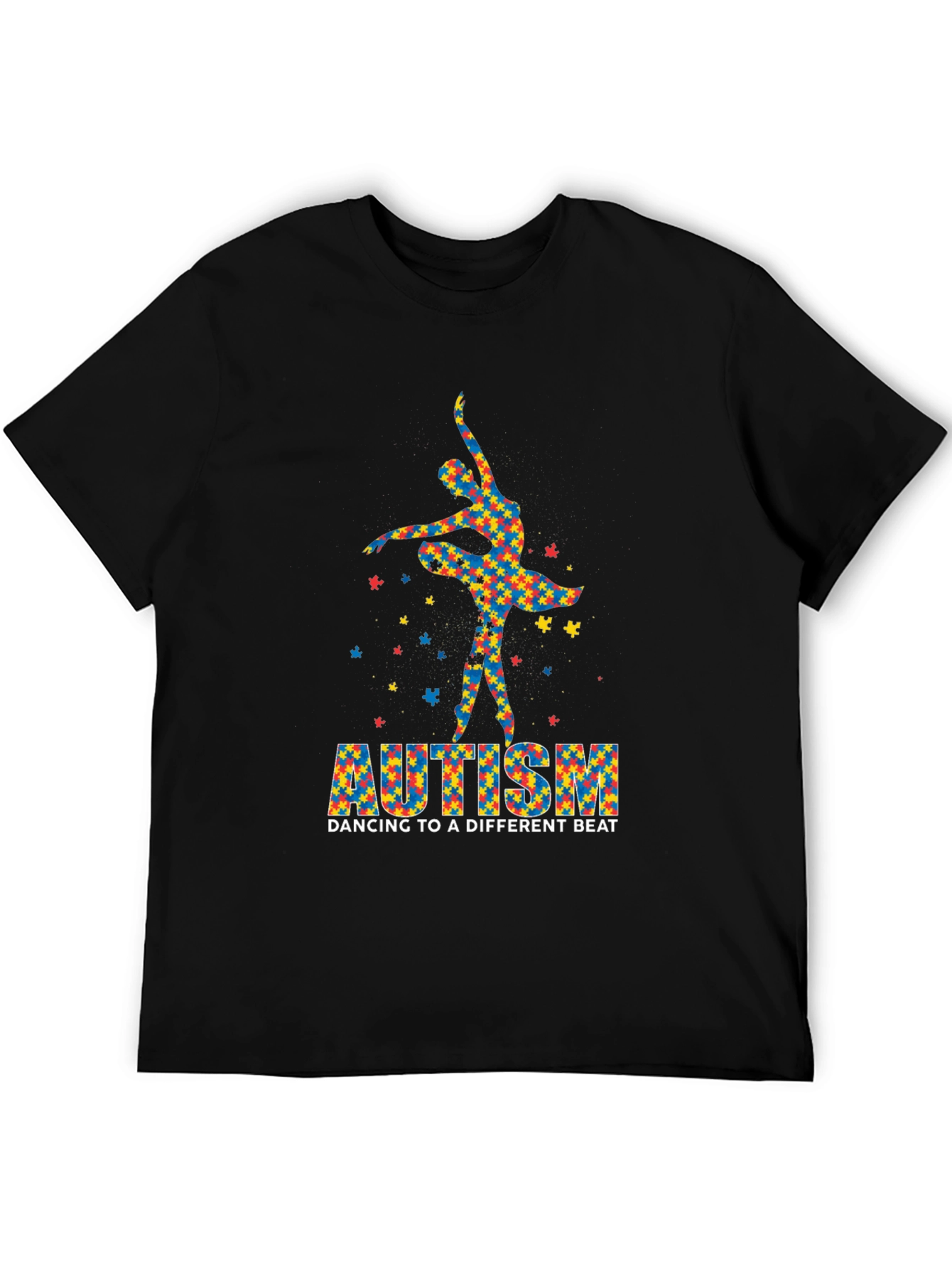 Black Autism Awareness Dancer T-Shirt: Dancing to a Different Beat view 5