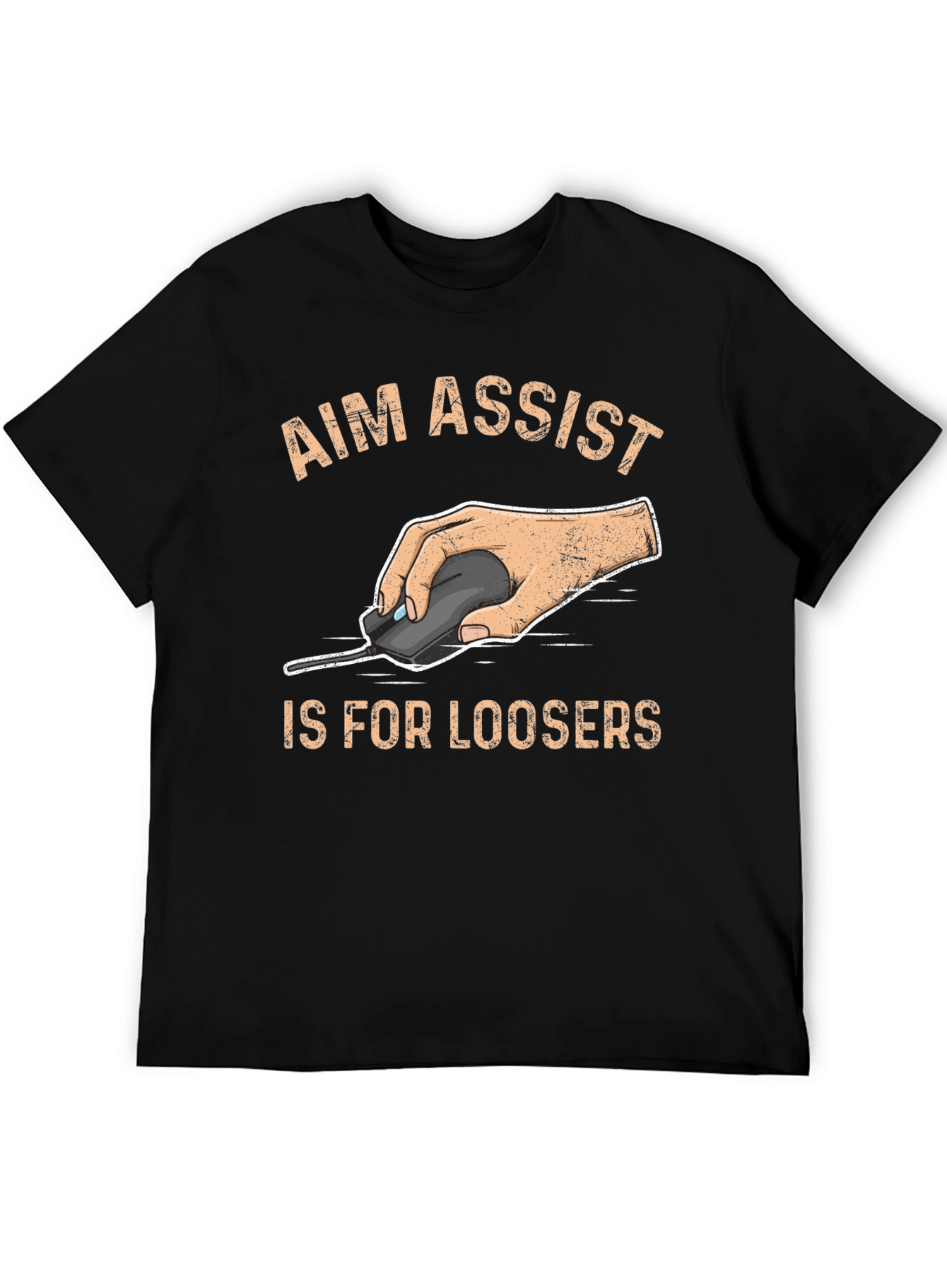 Black Aim Assist Is For Loosers - Gamer T-Shirt view 5