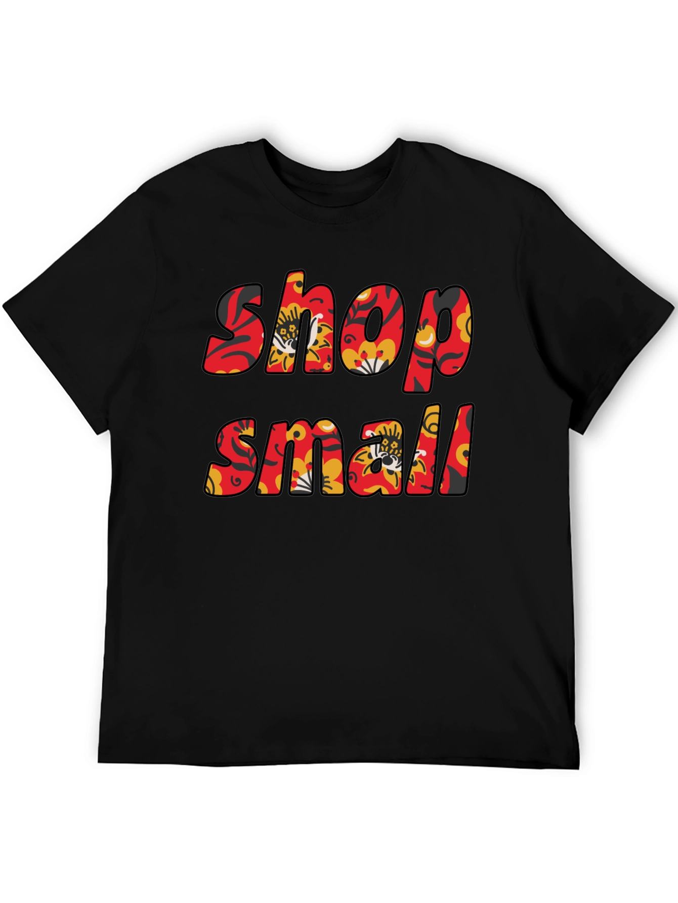 Black Shop Small Floral T-Shirt - Black view 5