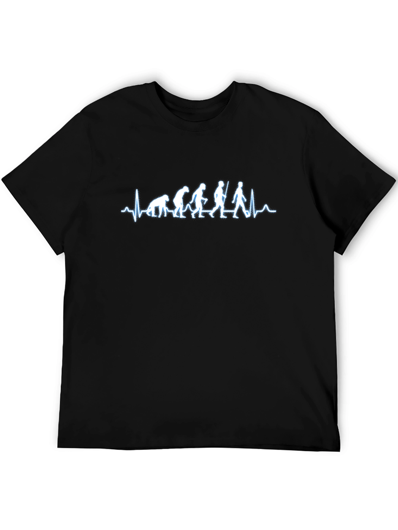Black Evolution Heartbeat T-Shirt - Black Cotton view 5