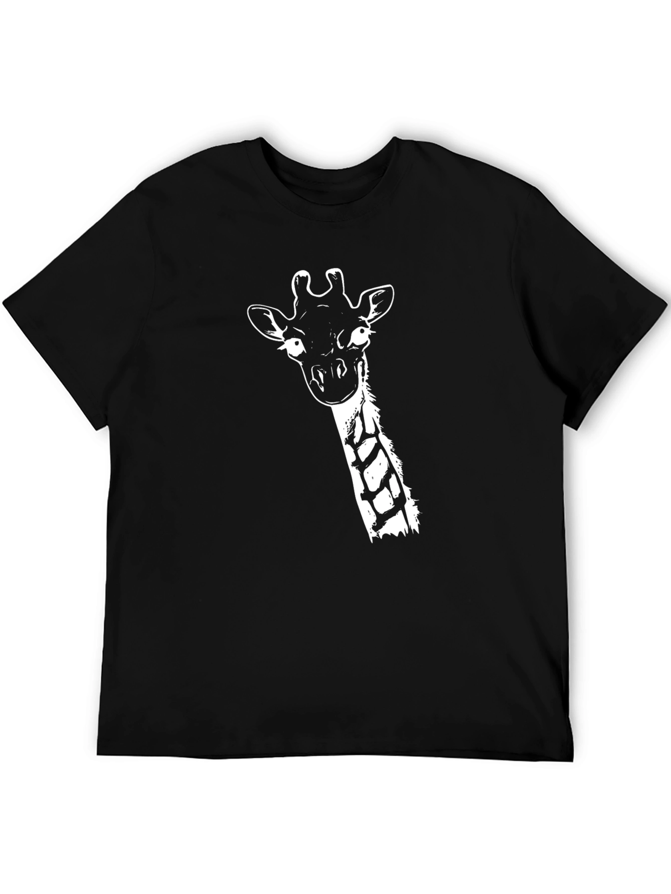 Black Giraffe Graphic Print Black T-Shirt view 5