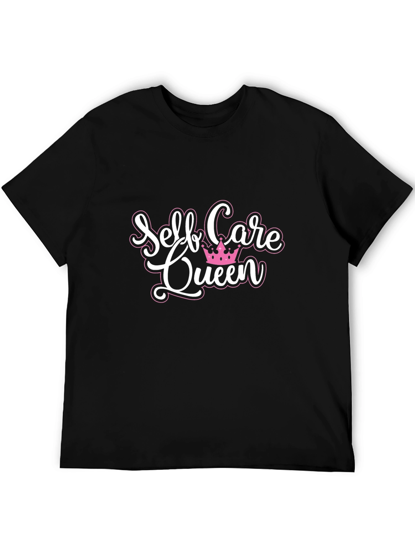 Black Self Care Queen Black T-Shirt view 5