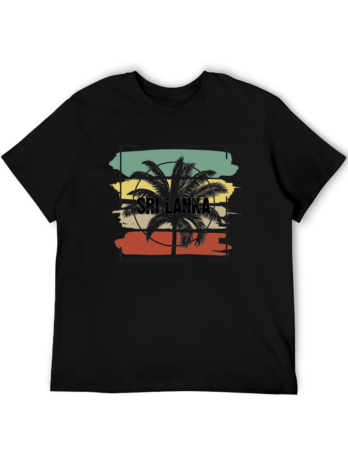 Black Sri Lanka Palm Tree Graphic Tee - Black view 5