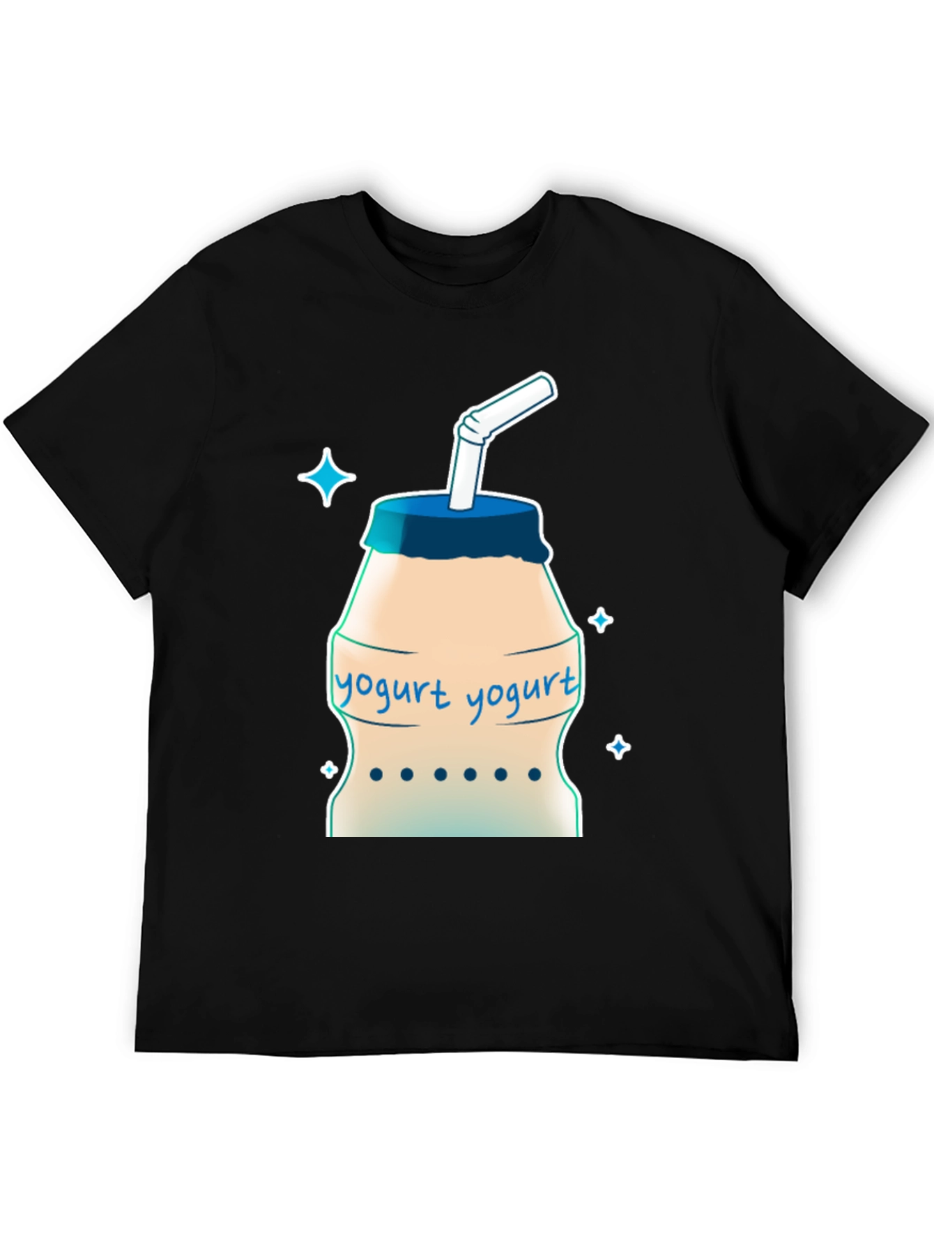 Black Yogurt Drink T-Shirt - Cool Graphic Tee view 5