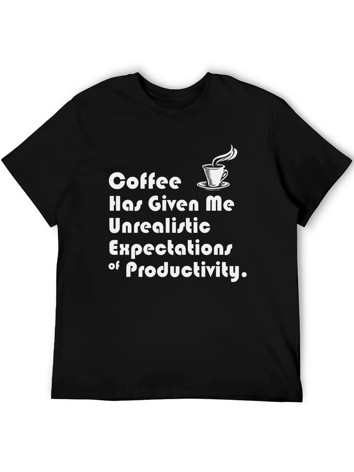 Black Coffee Productivity T-Shirt - Funny Slogan Tee view 5