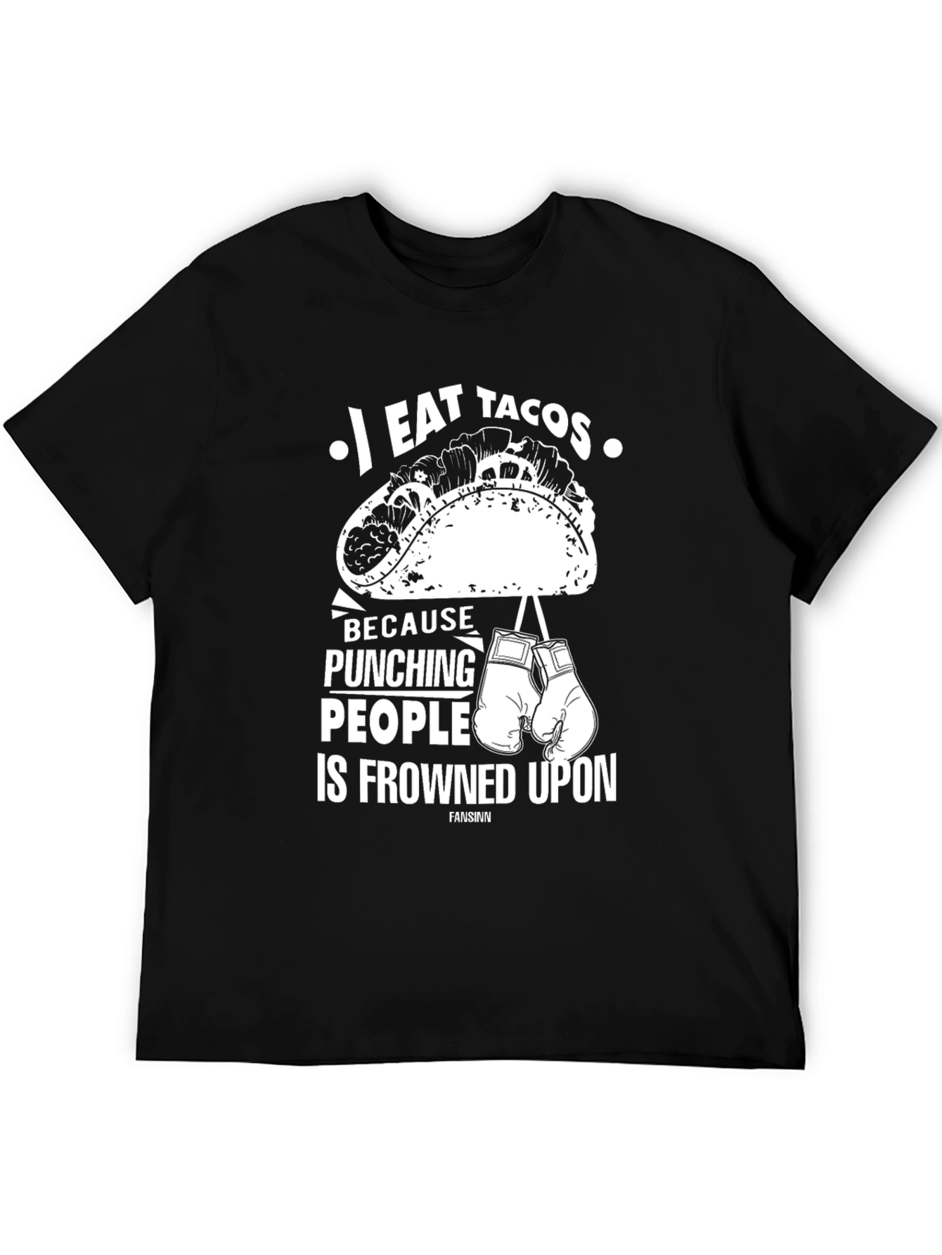 Black I Eat Tacos Funny Graphic Tee view 5