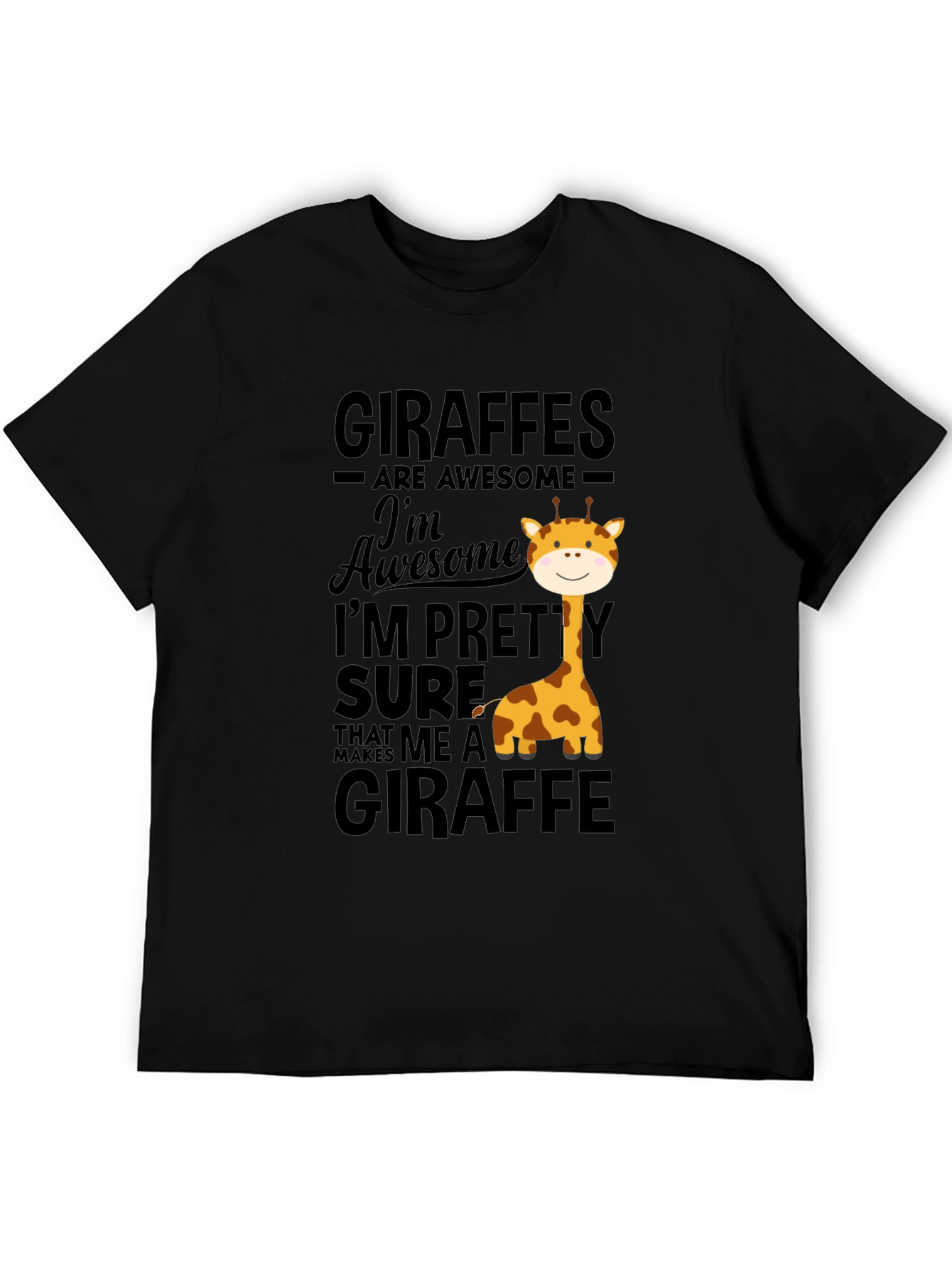 Black Giraffe Lover T-Shirt - Awesome Giraffes Tee view 5