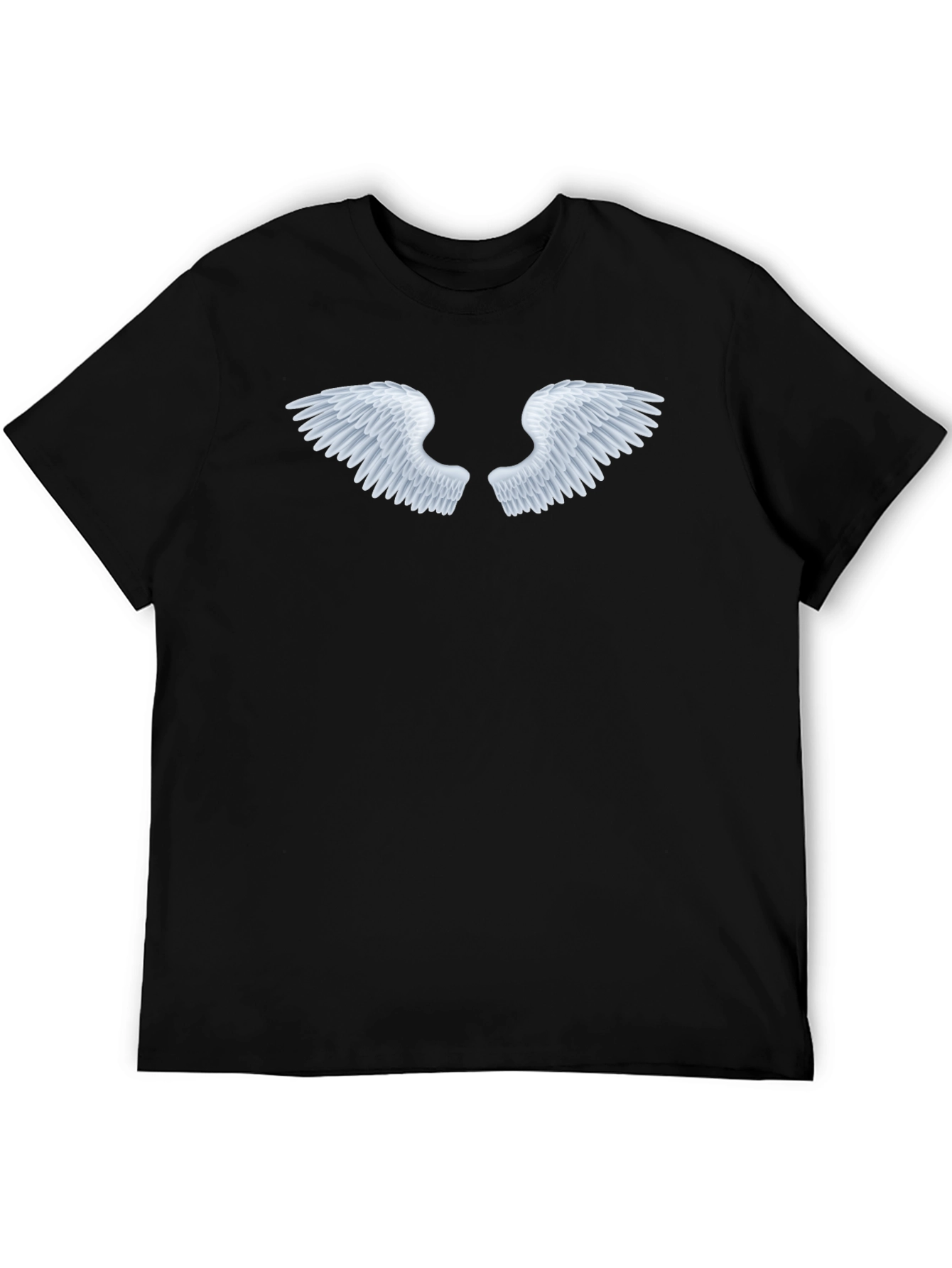 Black Angel Wings Black Tee - Classic Style view 5