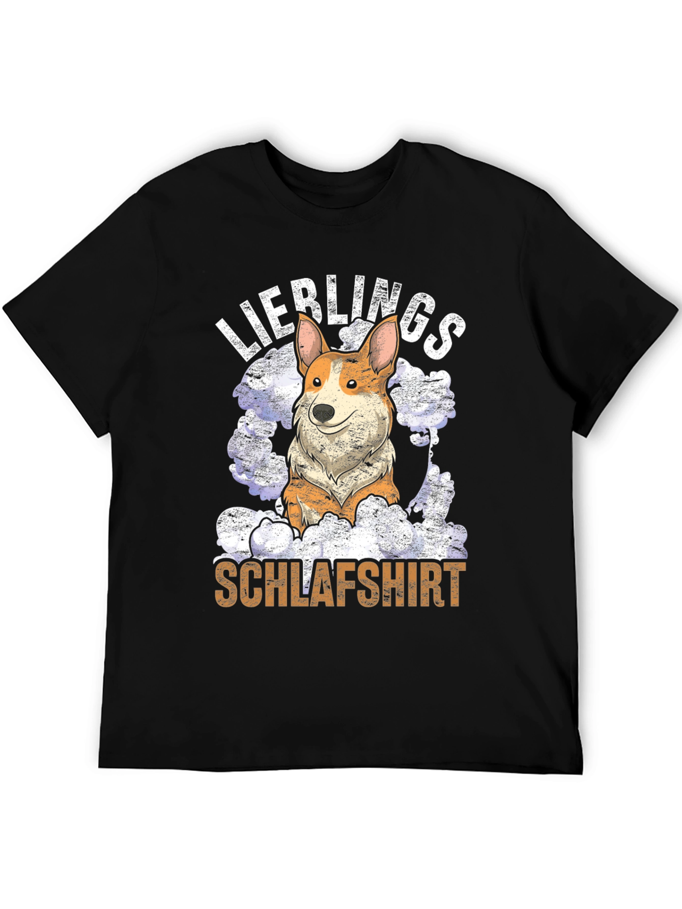 Black Corgi "Lieblings Schlafshirt" Black T-Shirt view 5