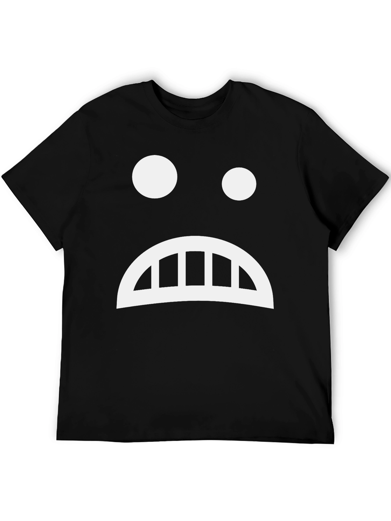Black Sad Face Graphic Tee - Black Cotton T-Shirt view 5