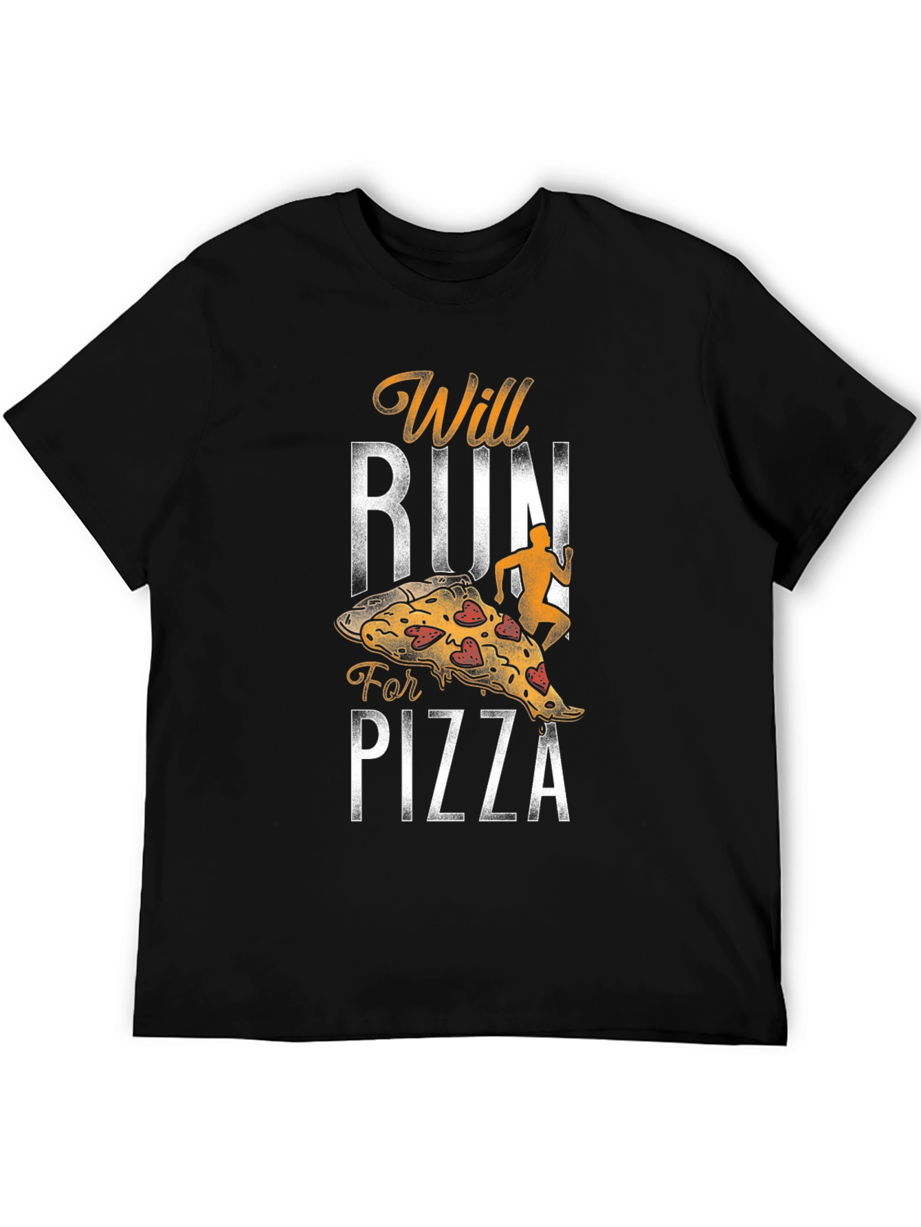 Black Will Run for Pizza T-Shirt view 5