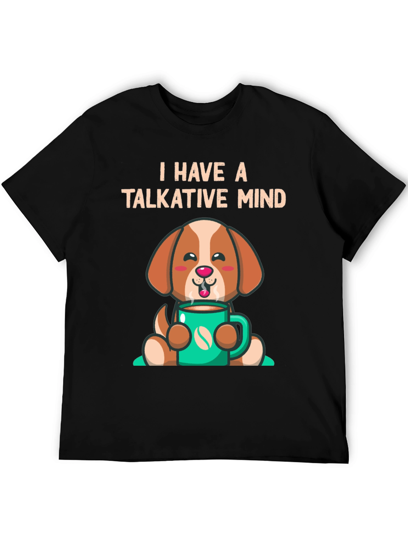 Black Talkative Mind Coffee Dog Graphic Tee view 5