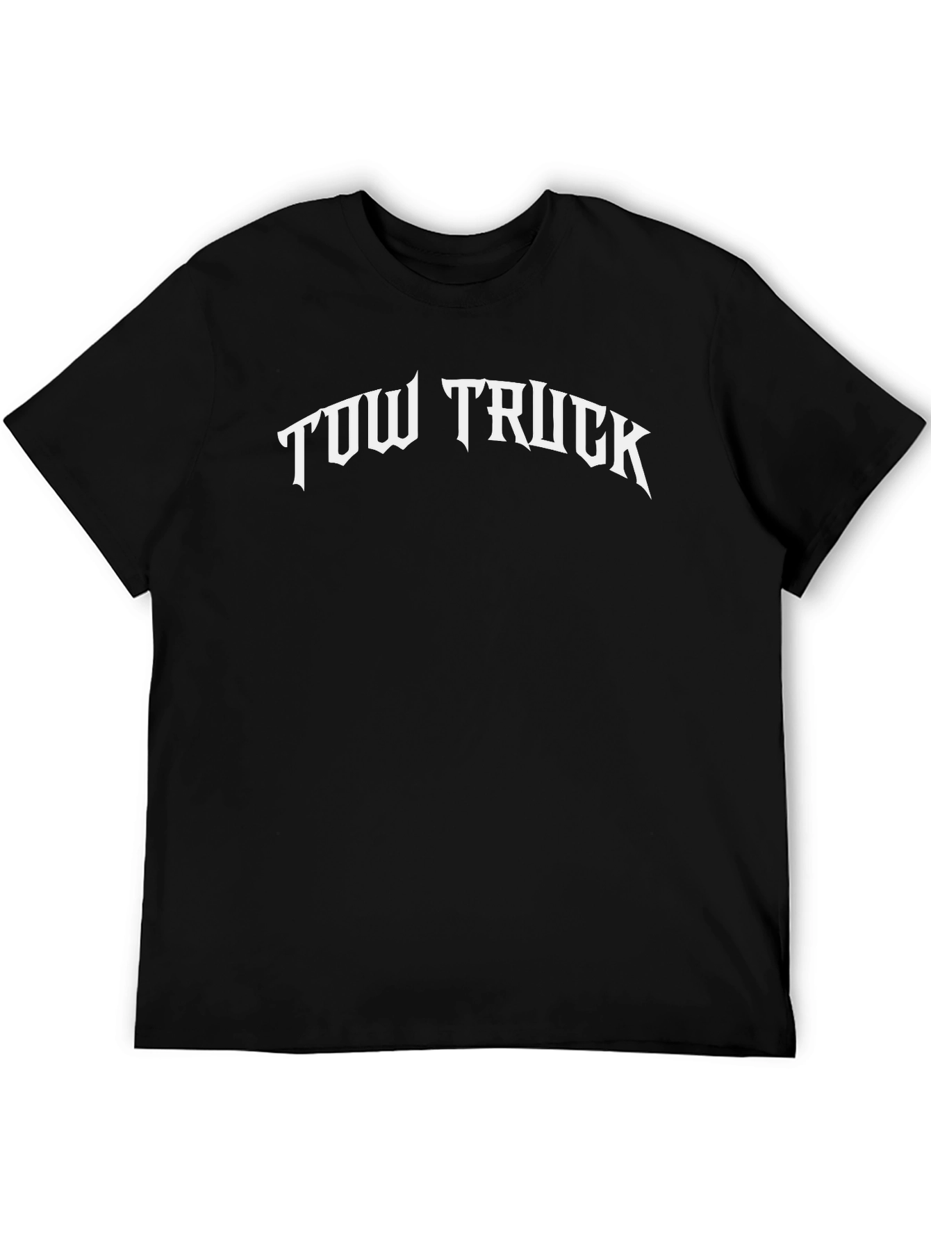 Black Tow Truck Tee - Classic Black Cotton T-Shirt view 5