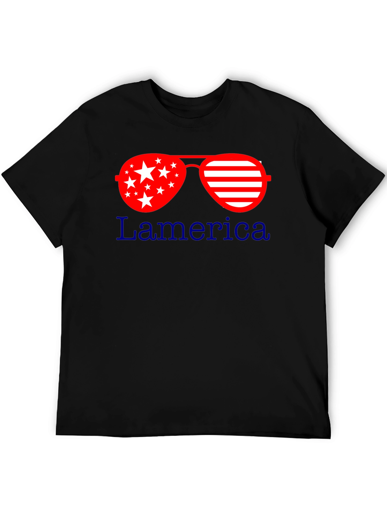 Black Patriotic Sunglasses T-Shirt: Lamerica Design view 5
