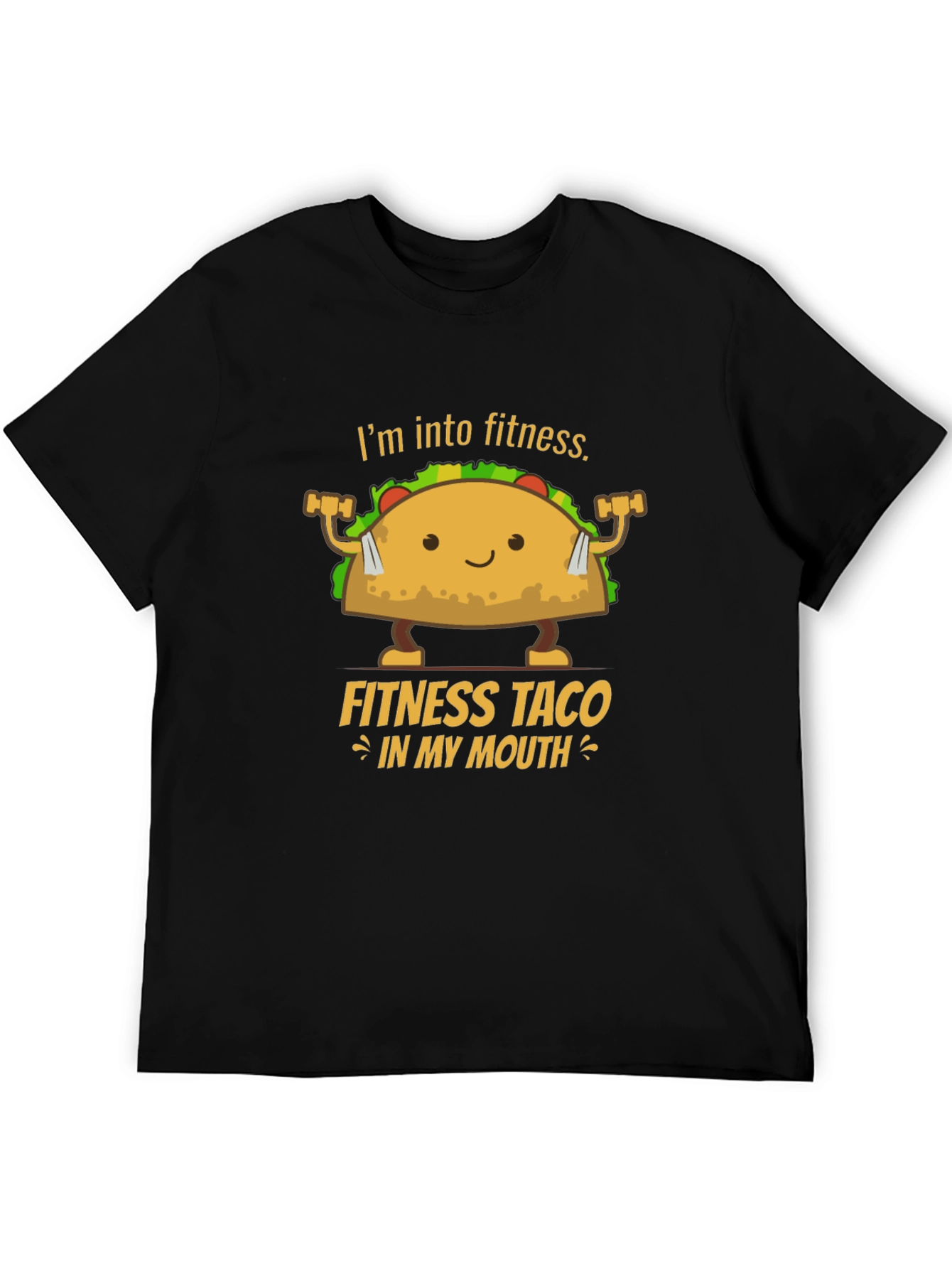 Black Fitness Taco T-Shirt - Humorous Workout Tee view 5