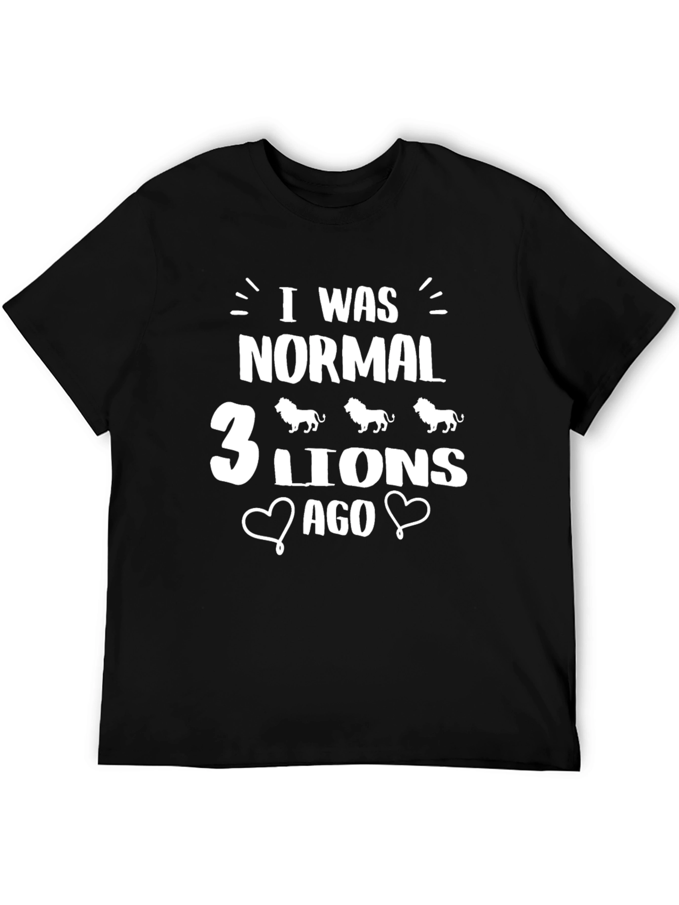 Black I Was Normal 3 Lions Ago Black T-Shirt view 5