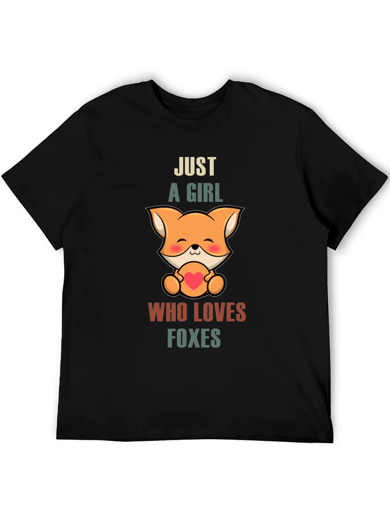 Black Cute Fox Lover Unisex T-Shirt view 5