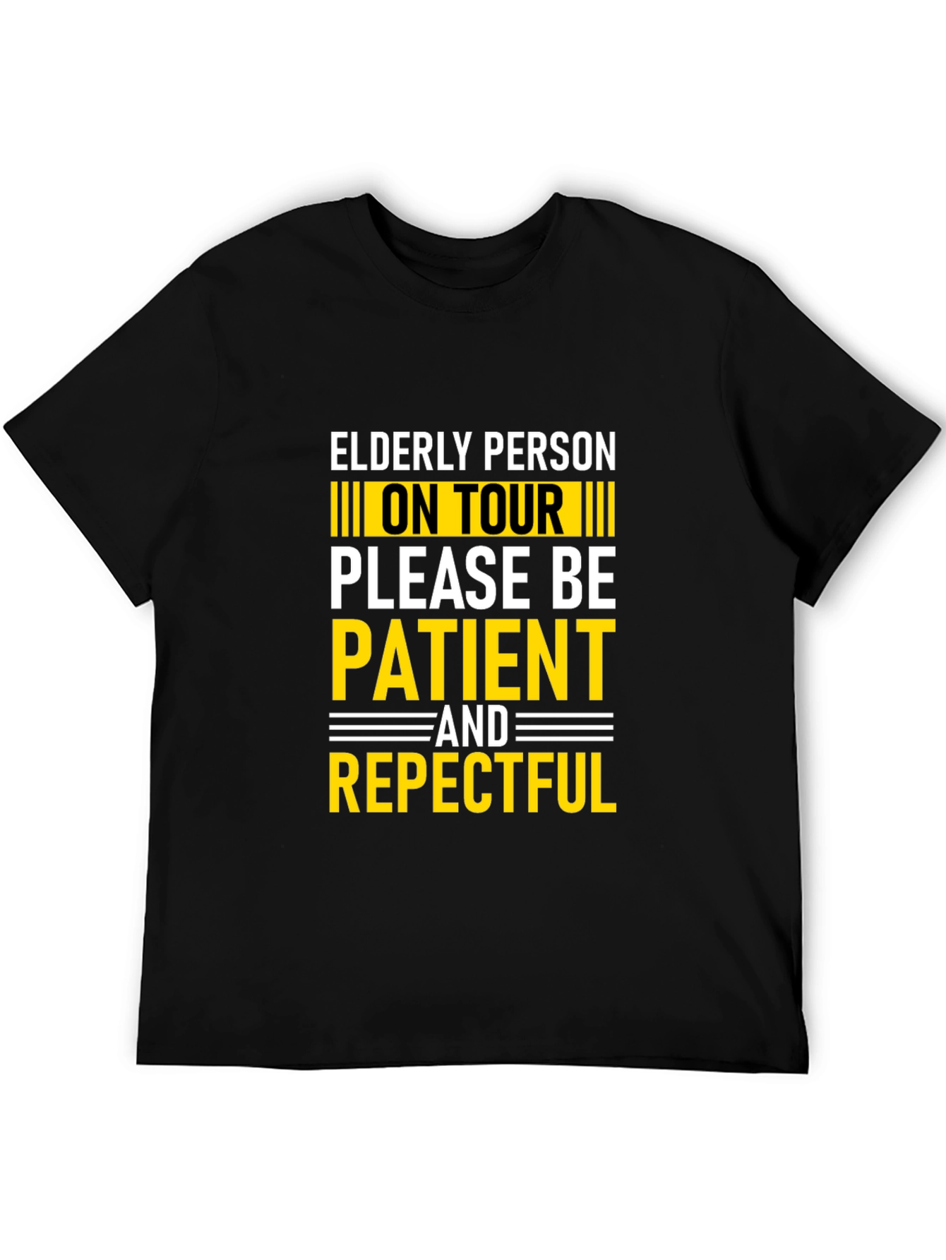 Black Elderly Person On Tour T-Shirt - Be Patient & Respectful view 5