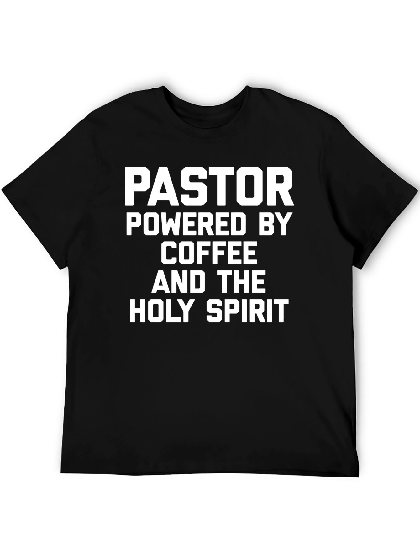 Black Pastor Powered By Coffee & Holy Spirit T-Shirt view 5