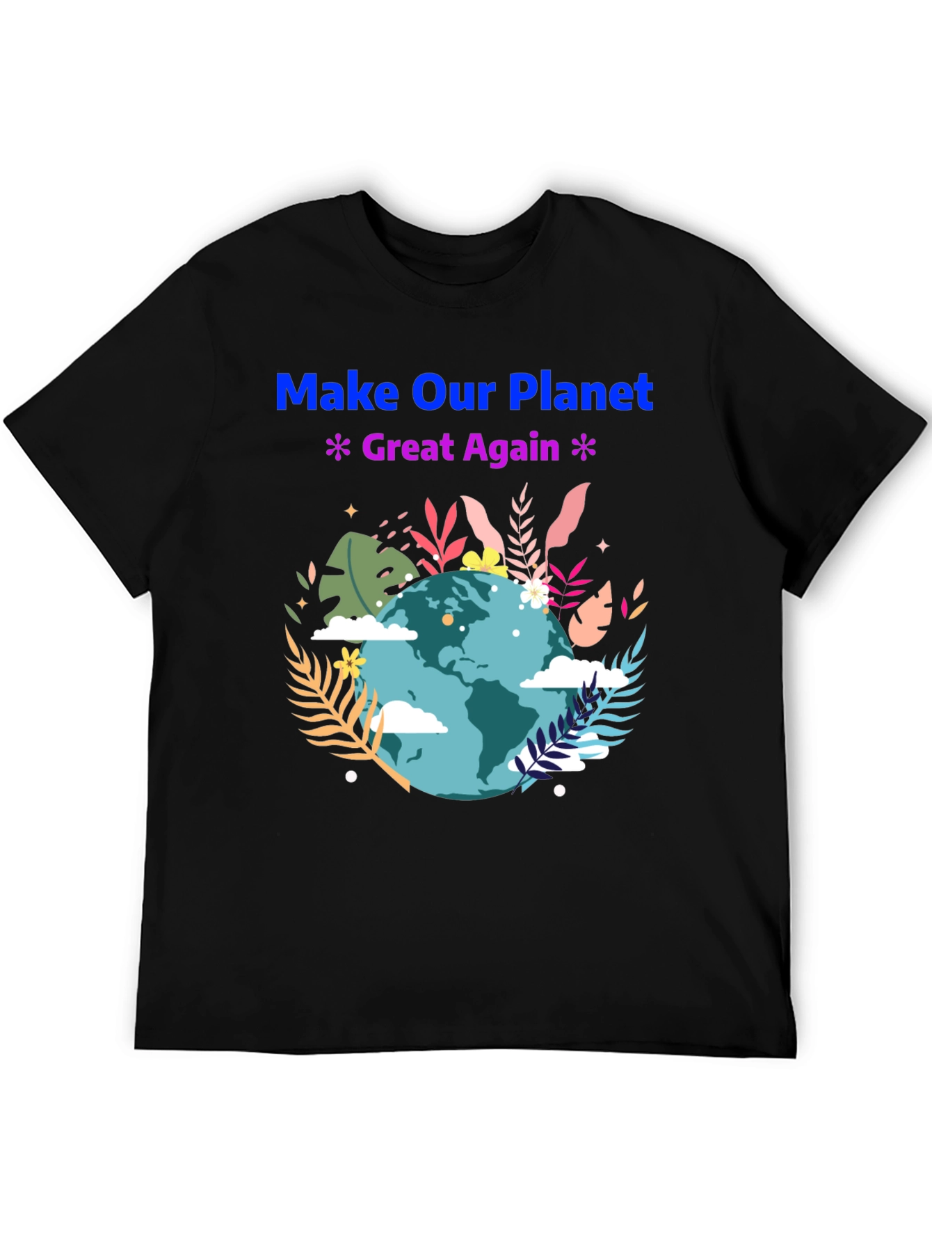 Black Eco-Friendly 'Make Our Planet Great Again' T-Shirt view 5