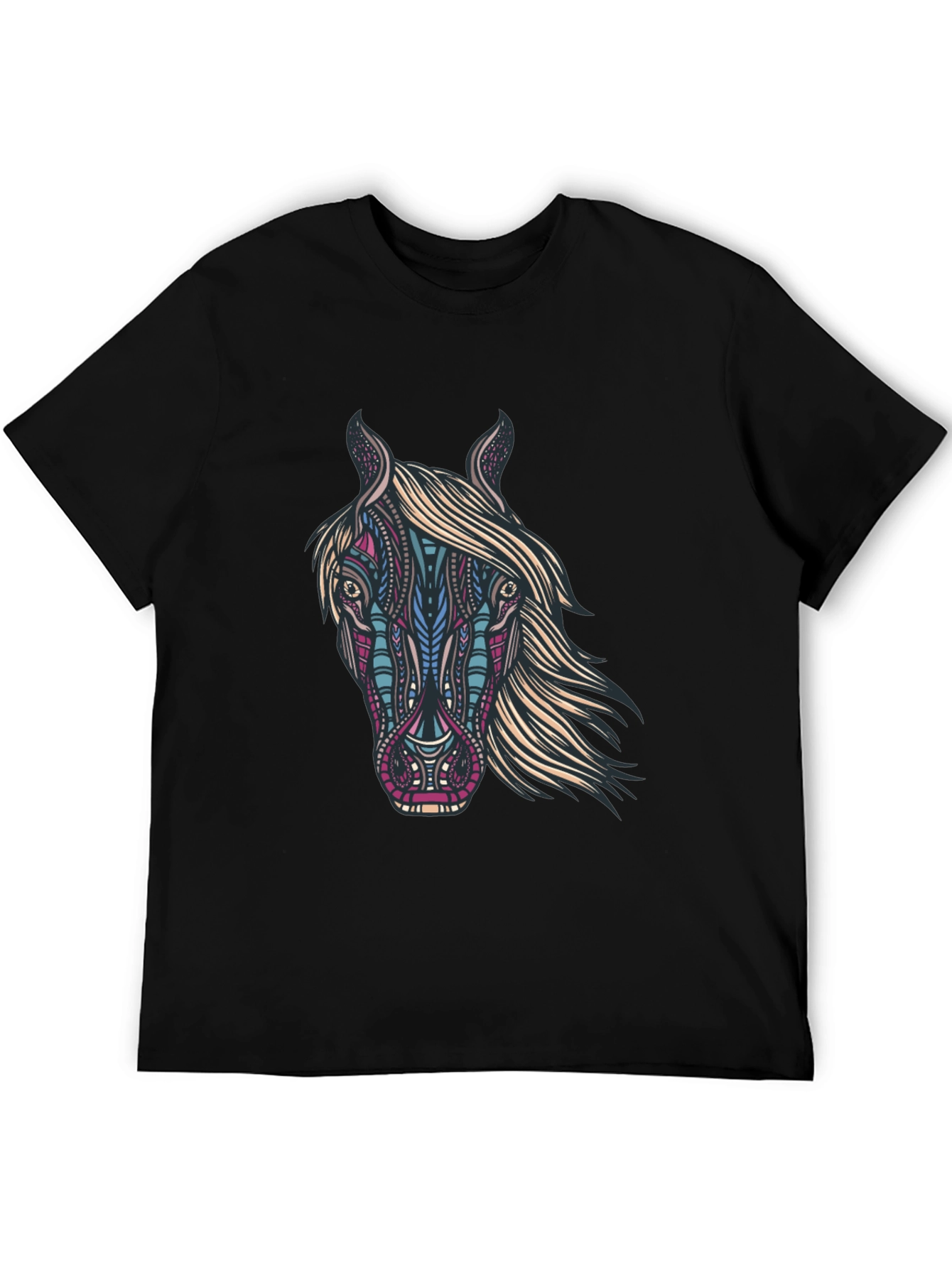 Black Horse Graphic Print Black T-Shirt view 5