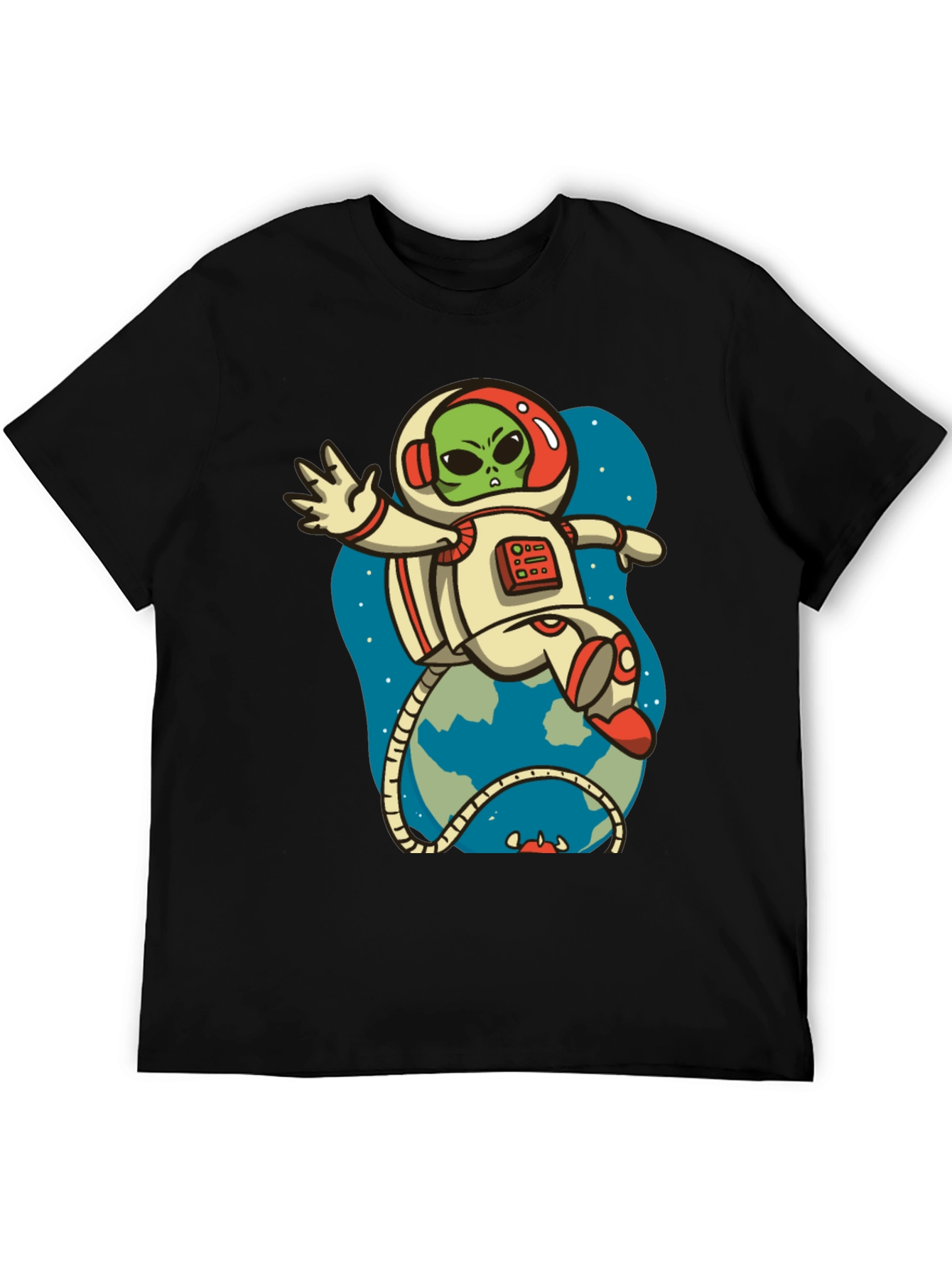 Black Alien Astronaut Graphic Tee view 5