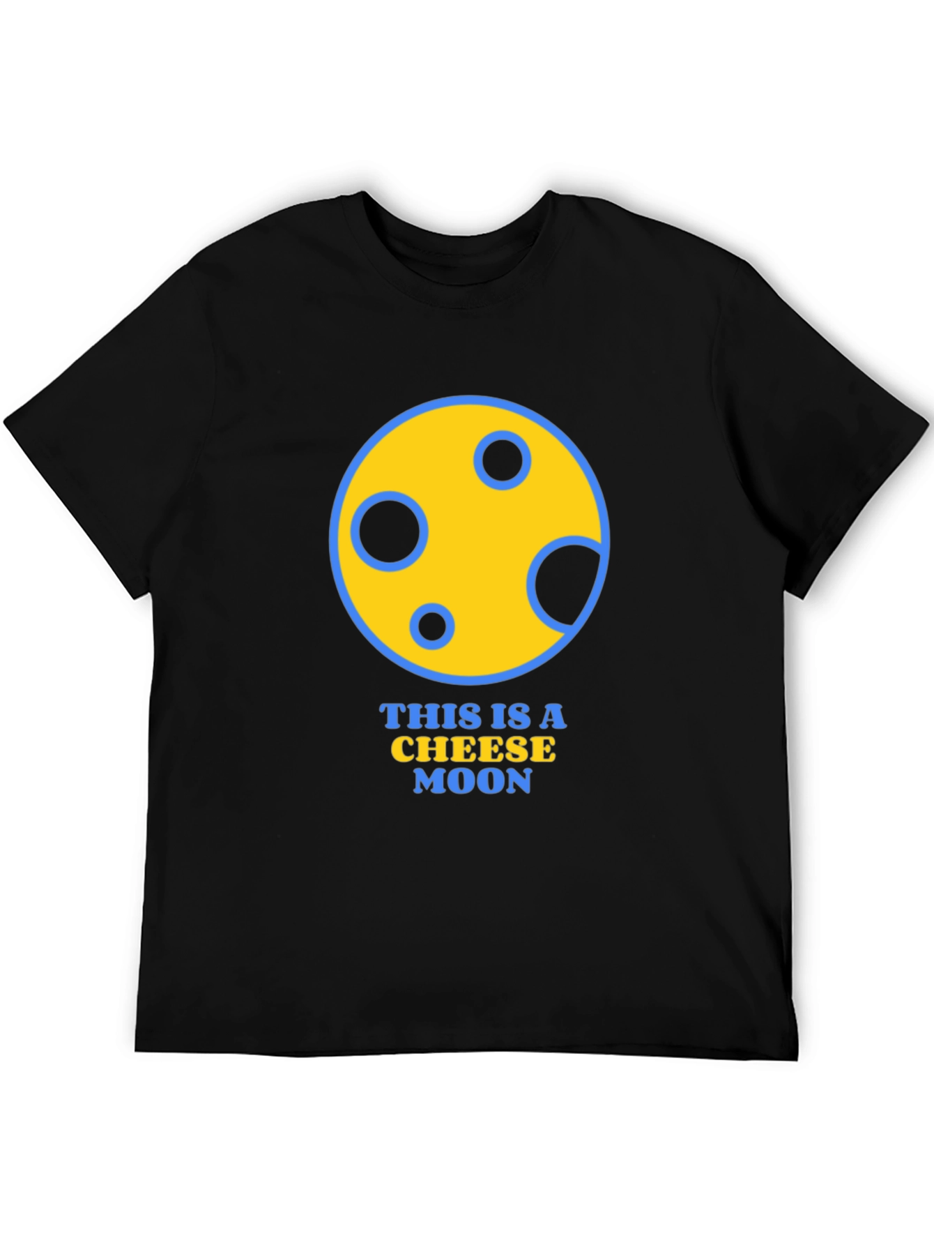 Black Cheese Moon Graphic T-Shirt - Funny Novelty Tee view 5