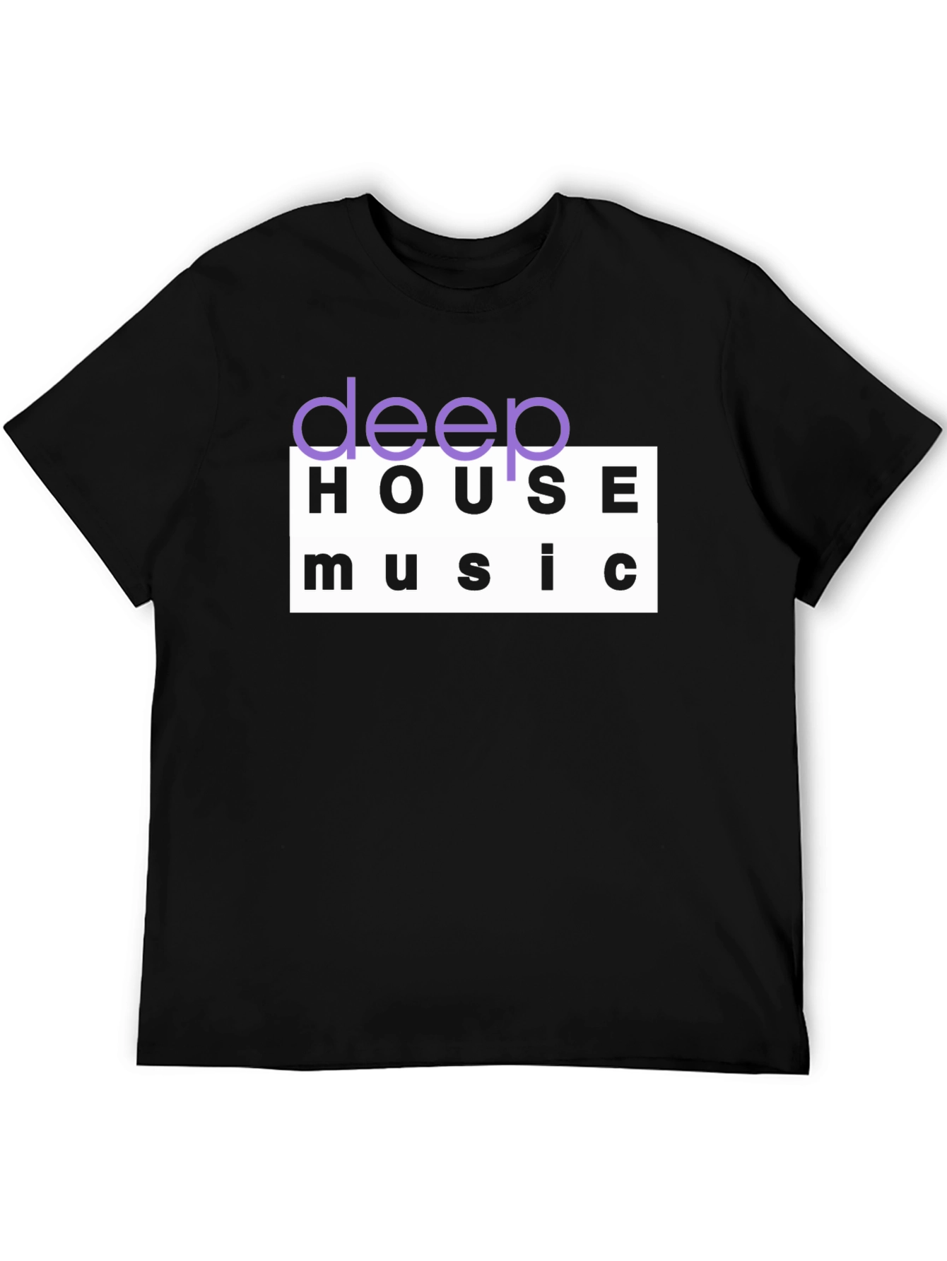 Black Deep House Music Black Graphic T-Shirt view 5