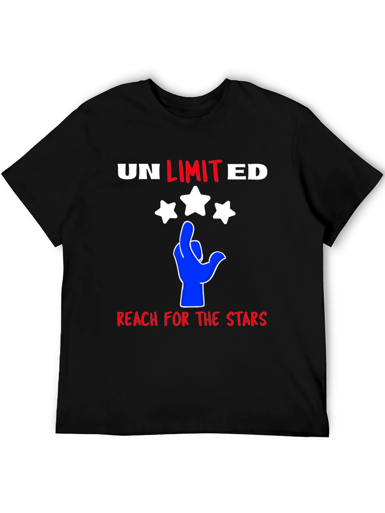 Black Unlimited Reach T-Shirt - Patriotic Hand Stars view 5