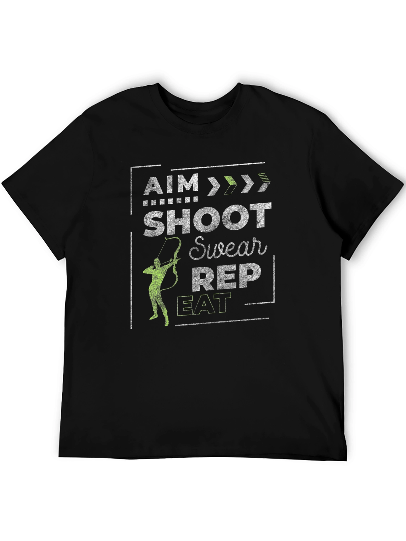 Black Archer T-Shirt - Aim, Shoot, Swear, Rep, Eat view 5