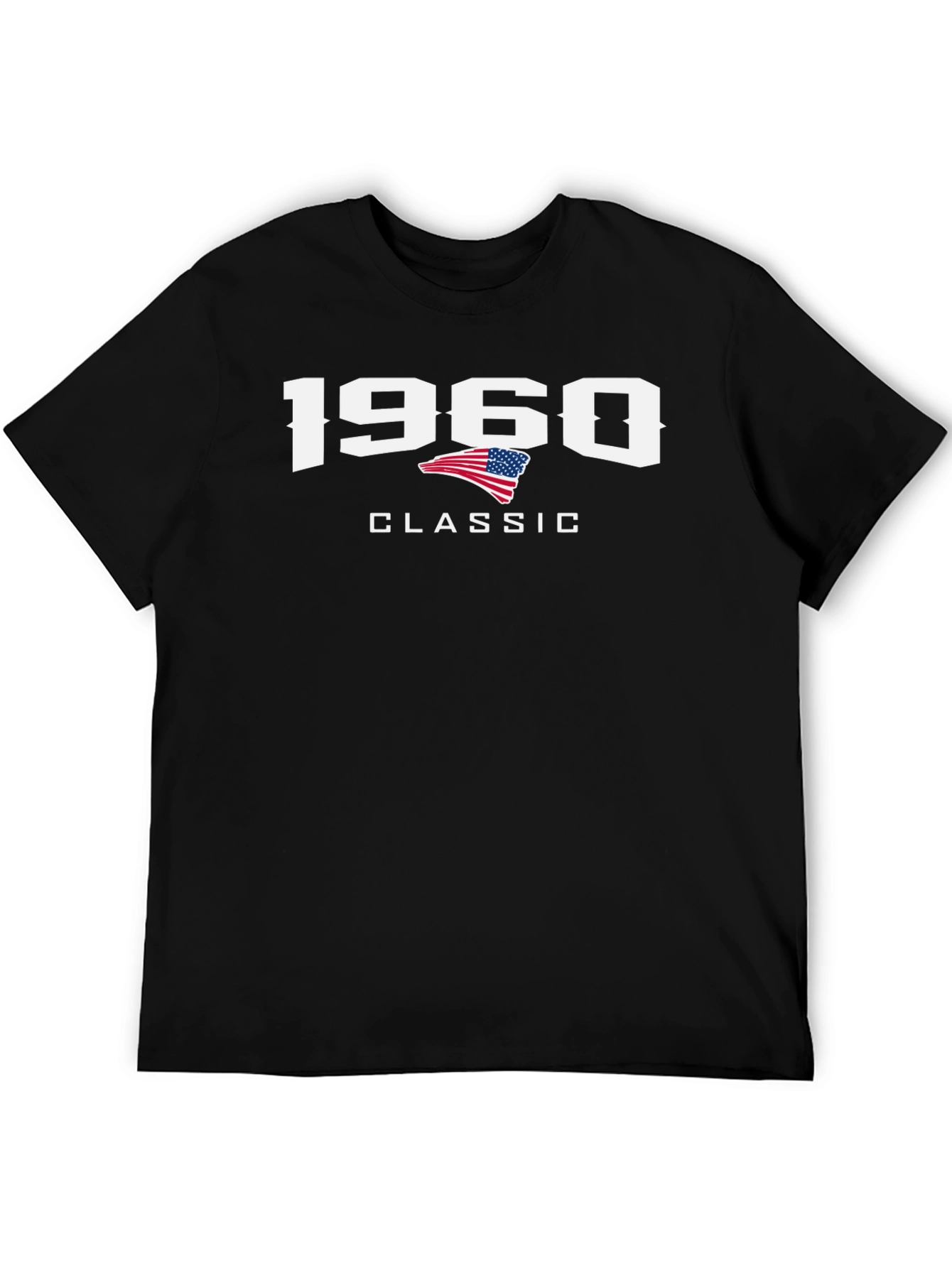 Black 1960 Classic Patriotic T-Shirt view 5