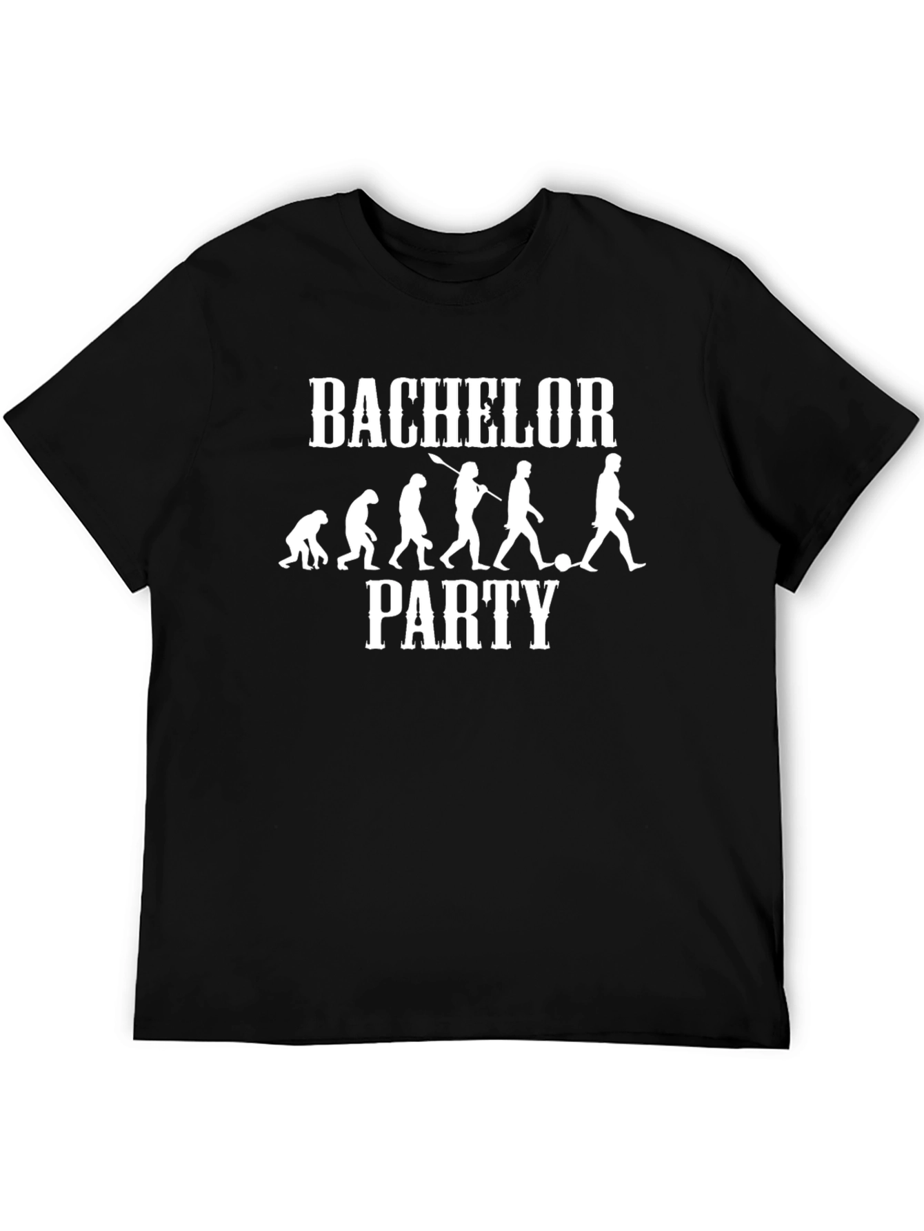 Black Bachelor Party Evolution T-Shirt - Funny Groom Tee view 5