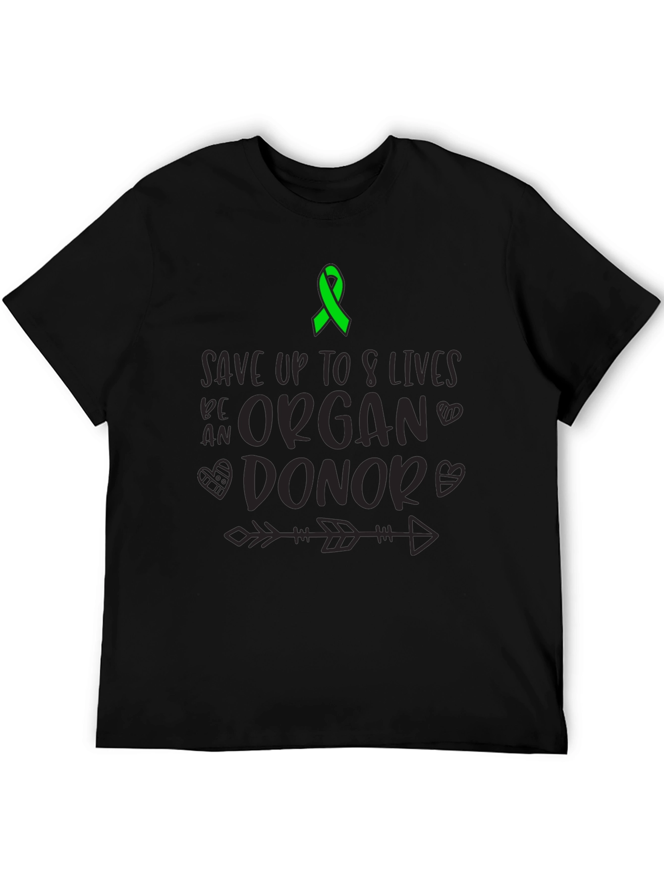 Black Organ Donor Awareness T-Shirt Save 8 Lives view 5